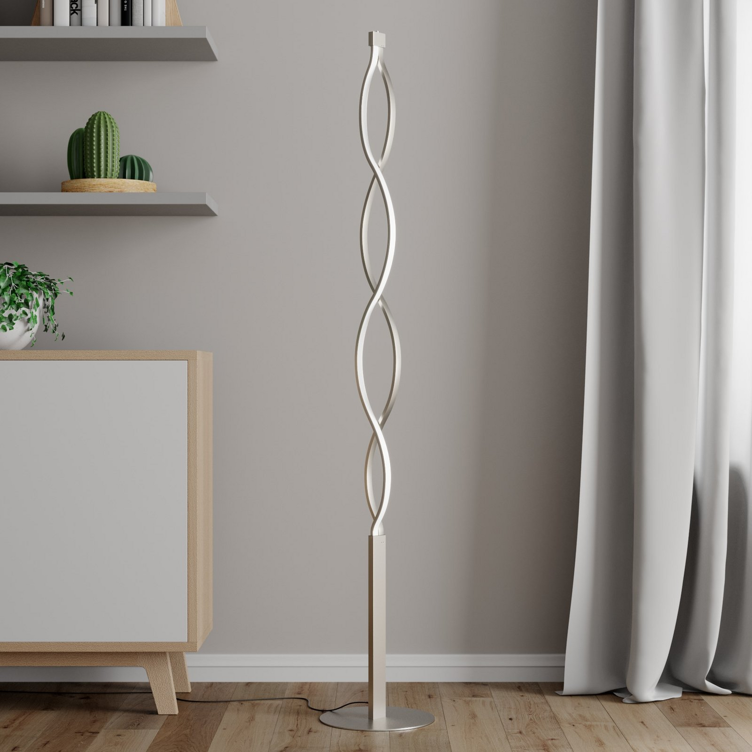 B-Ware Lindby Stehlampe Standlampe Led Auron Nickel Metall Dimmer Lampe Siehe Text - 4251096530940