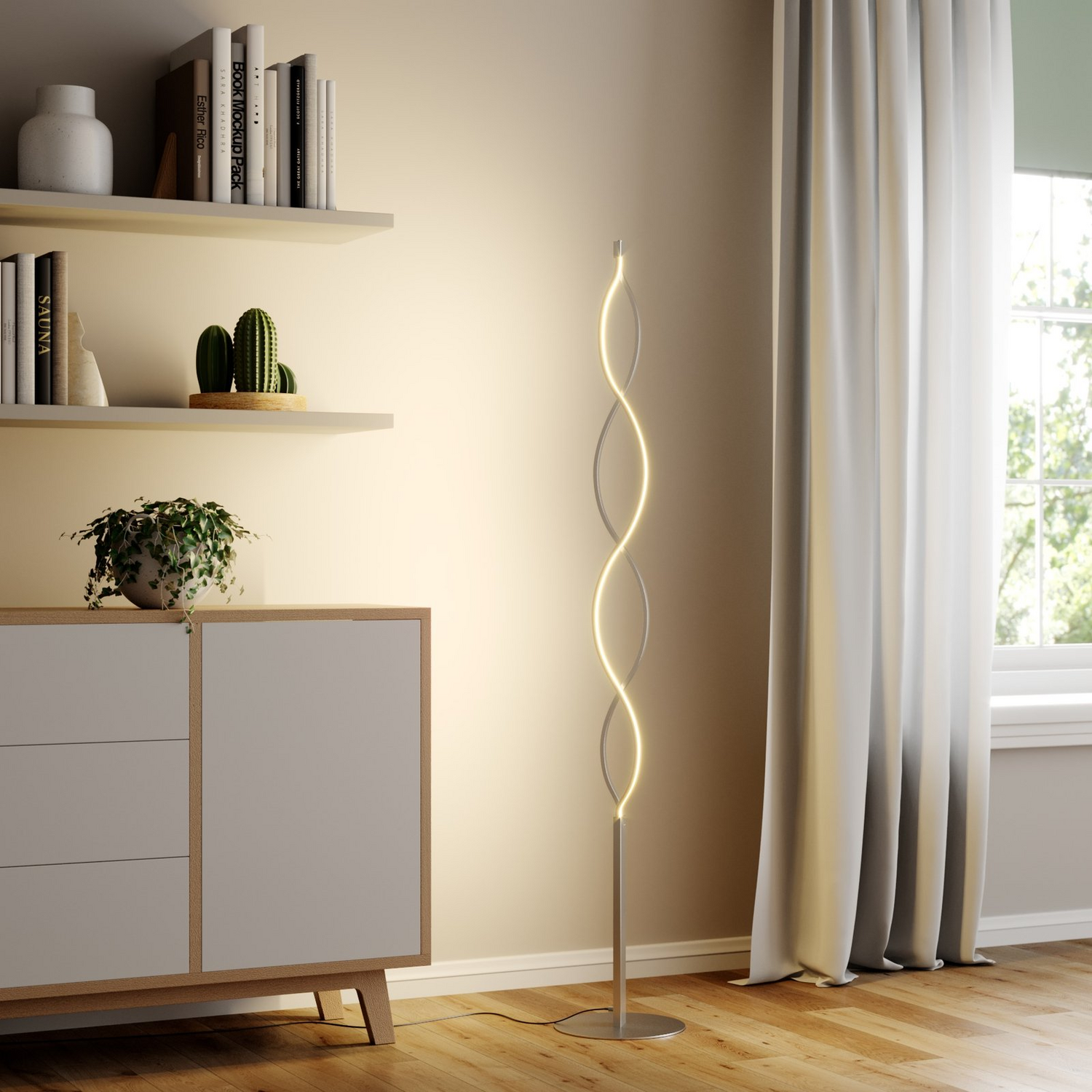 B-Ware Lindby Stehlampe Standlampe Led Auron Nickel Metall Dimmer Lampe Siehe Text - 4251096530940