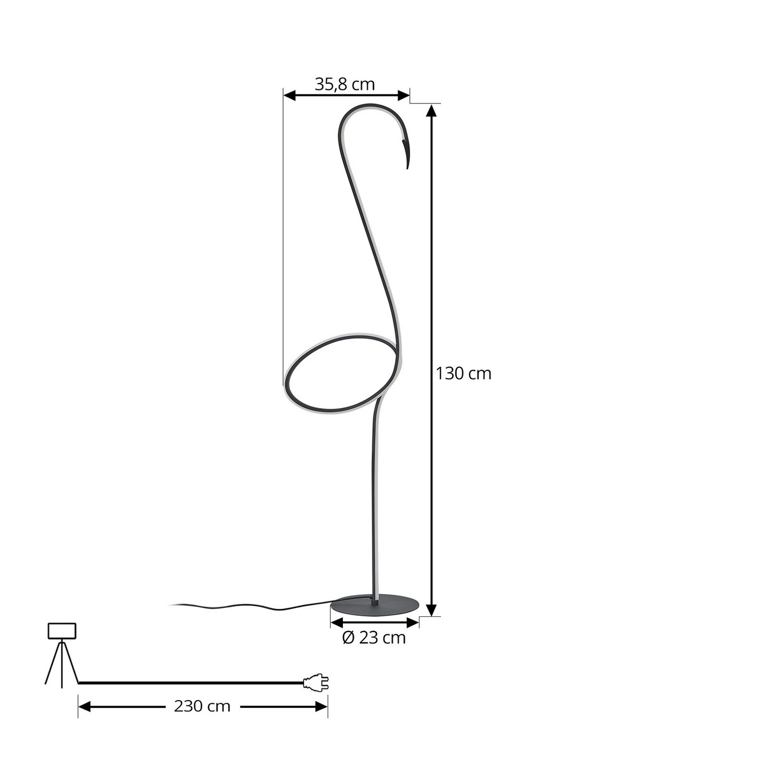 B-Ware Lindby Stehlampe Standlampe Led Schwarz Pajaro Dimmbar Cct Eisen Aluminium