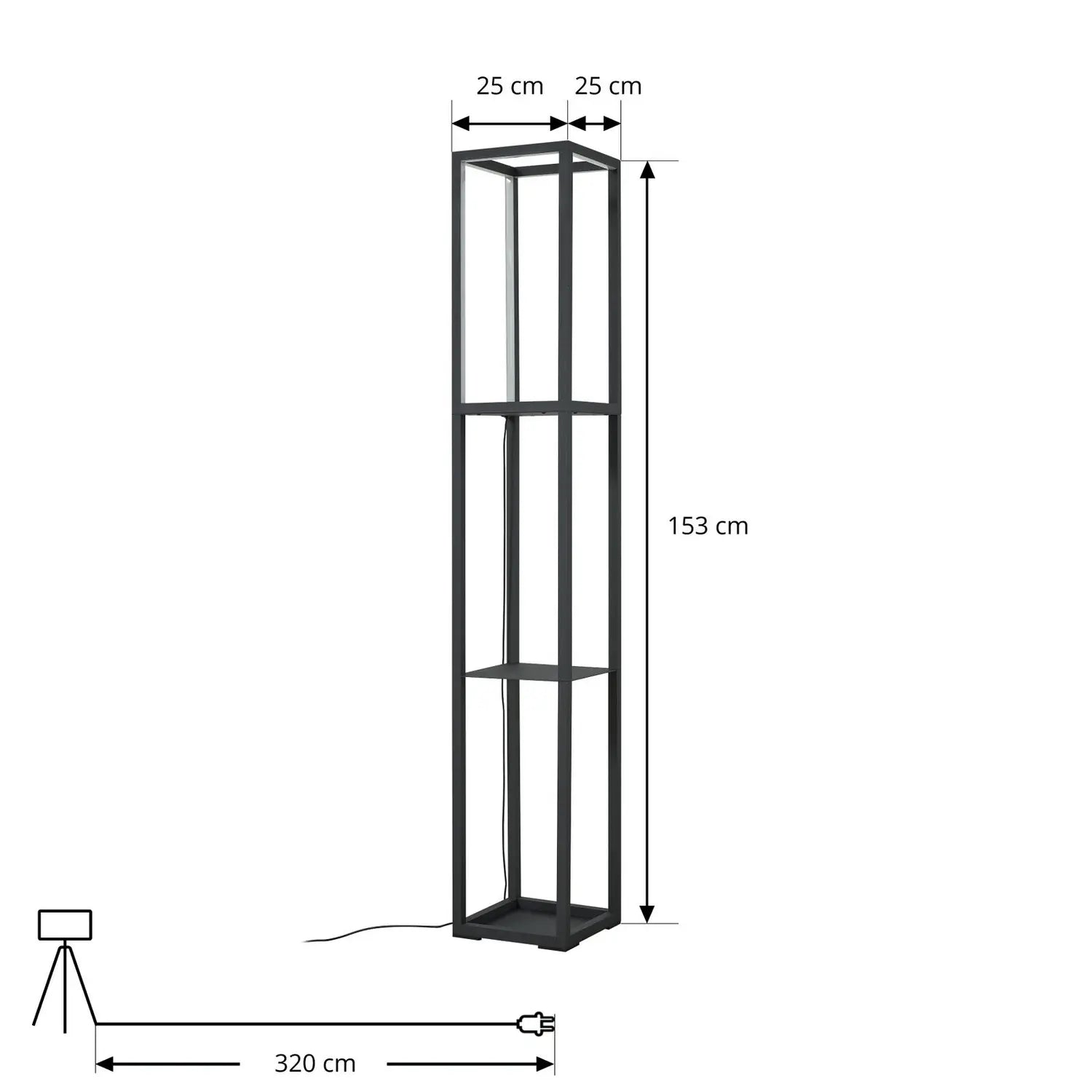 B-Ware Lindby Stehleuchte Lampen Led Birta Regal Schwarz Eisen Dimmbar 155 Cm