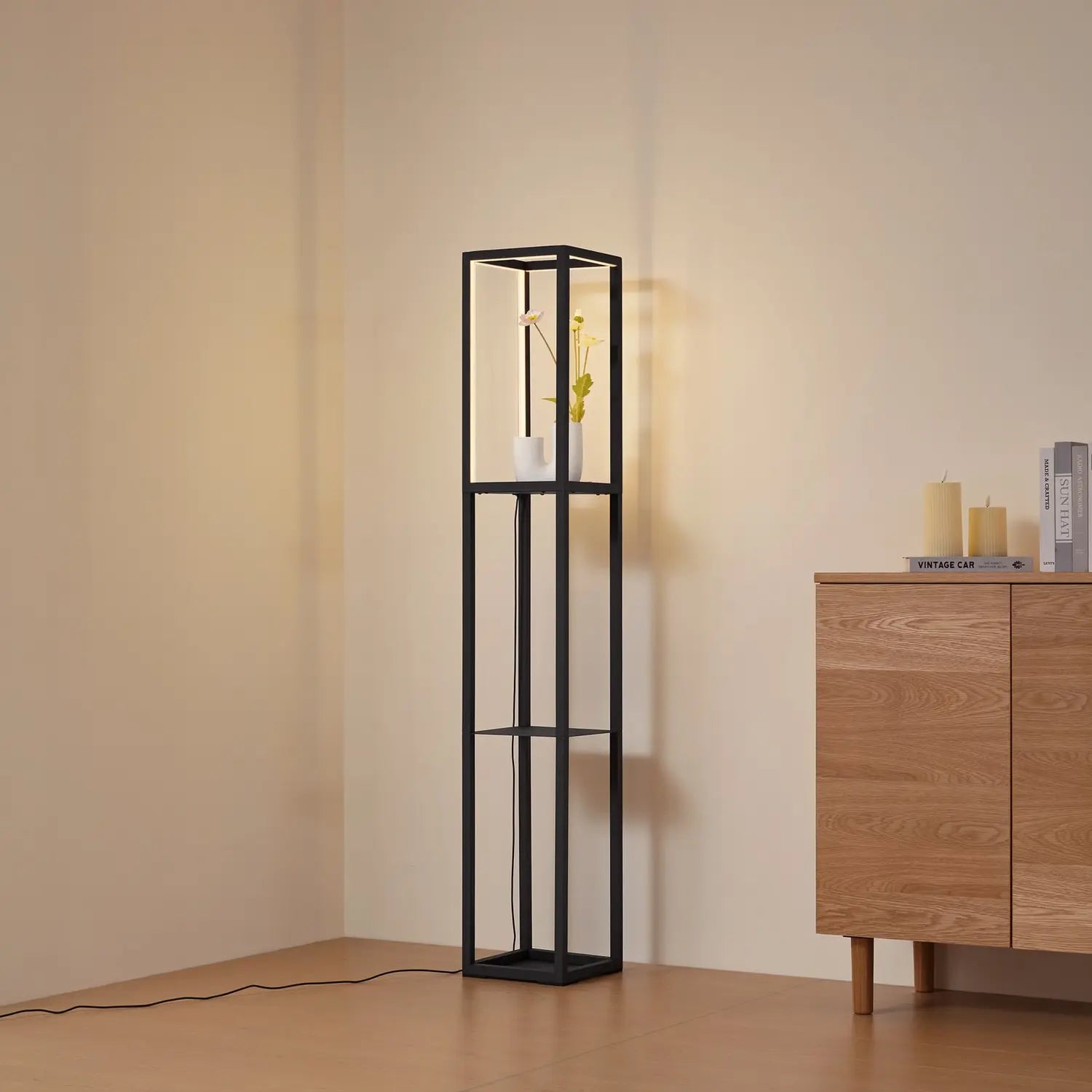 B-Ware Lindby Stehleuchte Lampen Led Birta Regal Schwarz Eisen Dimmbar 155 Cm407 - 4251911792188