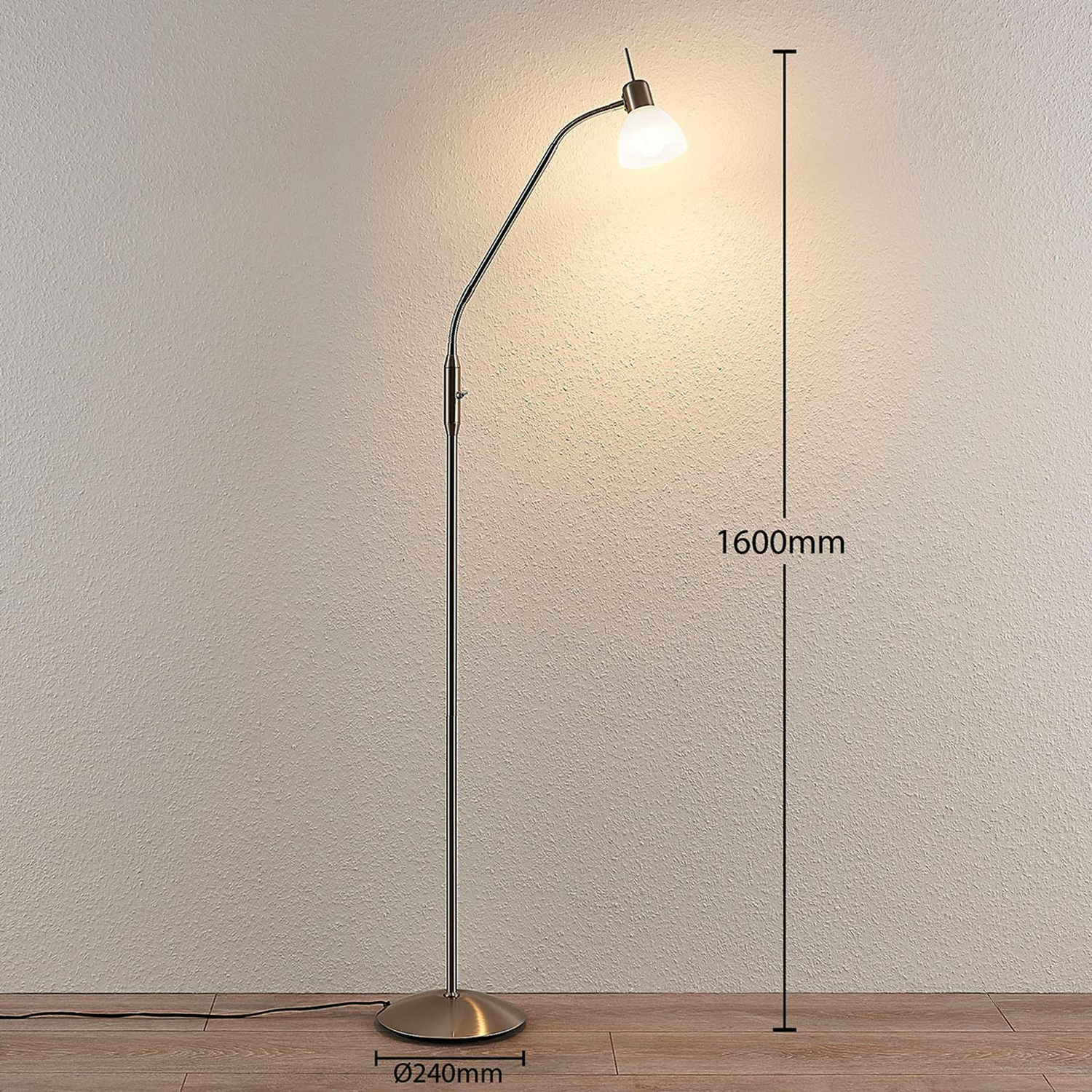 B-Ware Lindby Led Stehleuchte Gwendolin Stehlampe Lampe Leuchte Nickelfarben 1 Flammig - 9621649