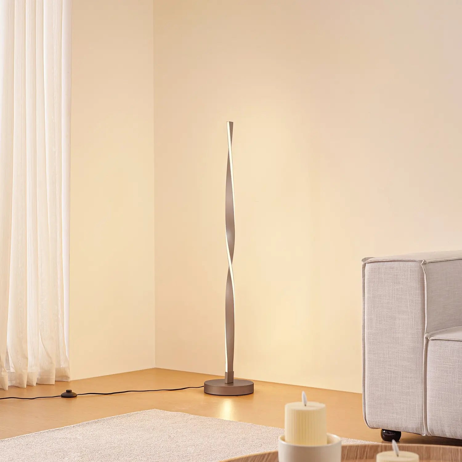 B-Ware Lindby Stehleuchte Stehlampe Led Jaren Schwarz Braun Cct Beleuchtung 114 Cm227 - 4255830903557