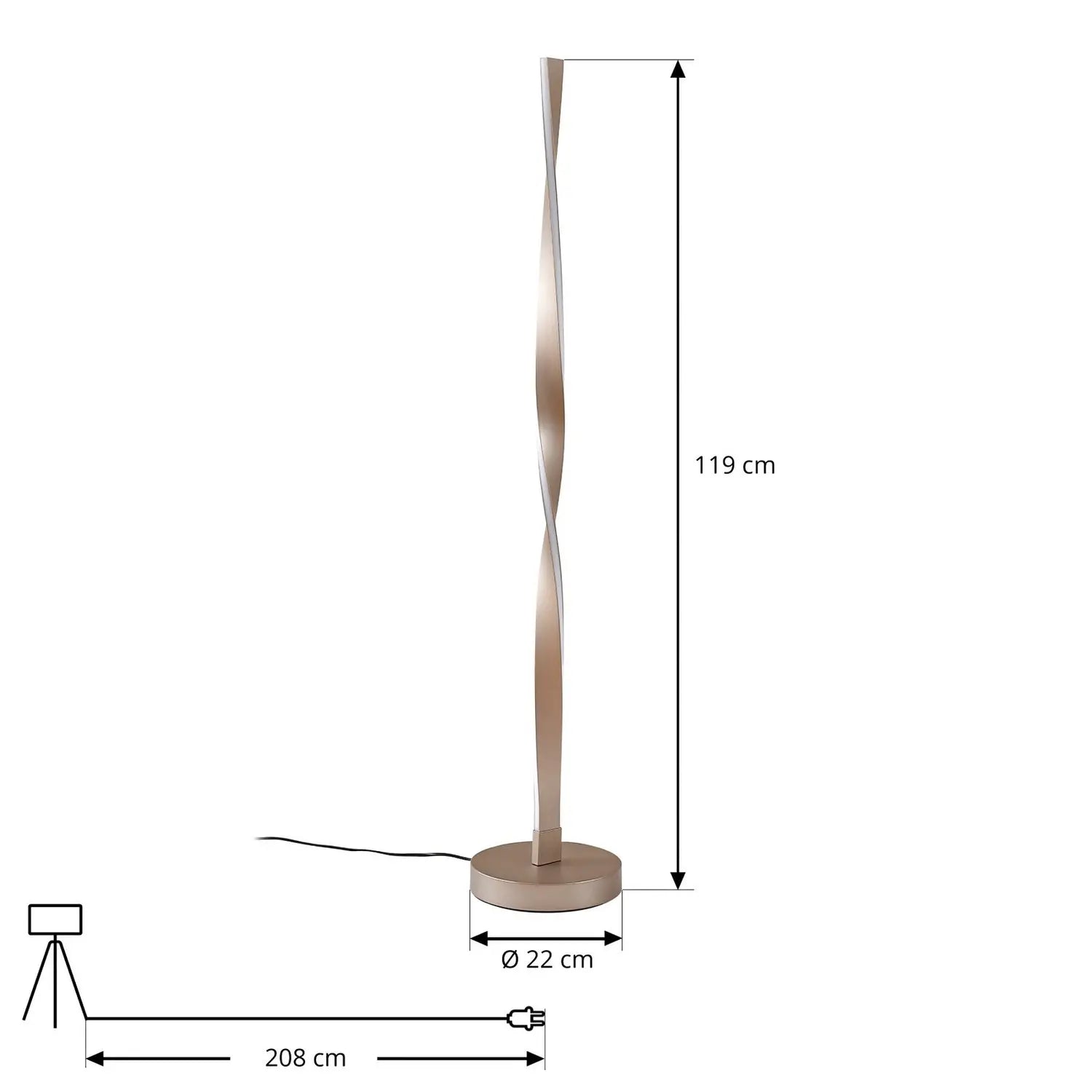 B-Ware Lindby Stehleuchte Stehlampe Led Jaren Schwarz Braun Cct Beleuchtung 114 Cm227 - 4255830903557