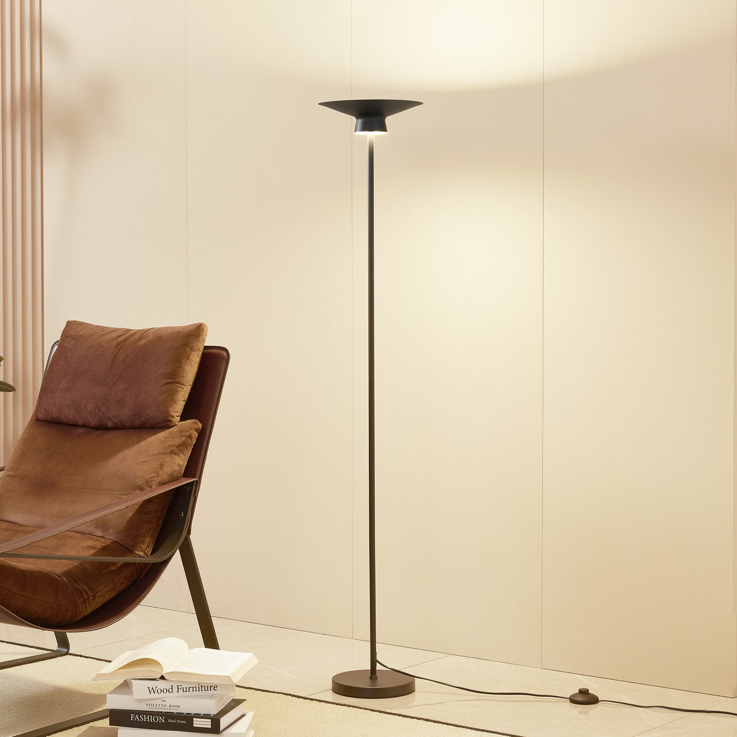 B-Ware Lindby Led Stehleuchte Norvind Schwarz Metall 1 Flammig Stehlampe Lampe Leuchte