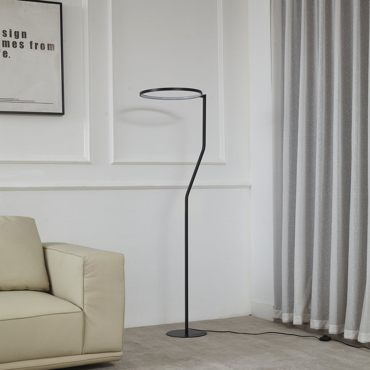 Lindby Stehlampe Stehleuchte LED Bogenlampe Rayon mattschwarz Metall Aluminium - 4251911794427