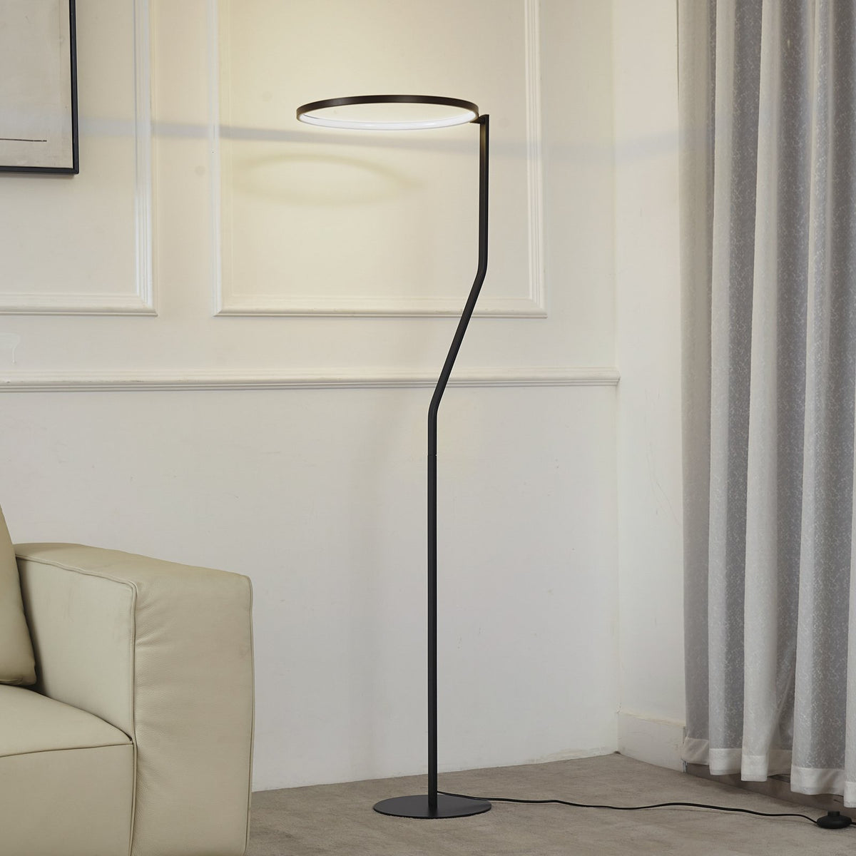 Lindby Stehlampe Stehleuchte LED Bogenlampe Rayon mattschwarz Metall Aluminium - 4251911794427