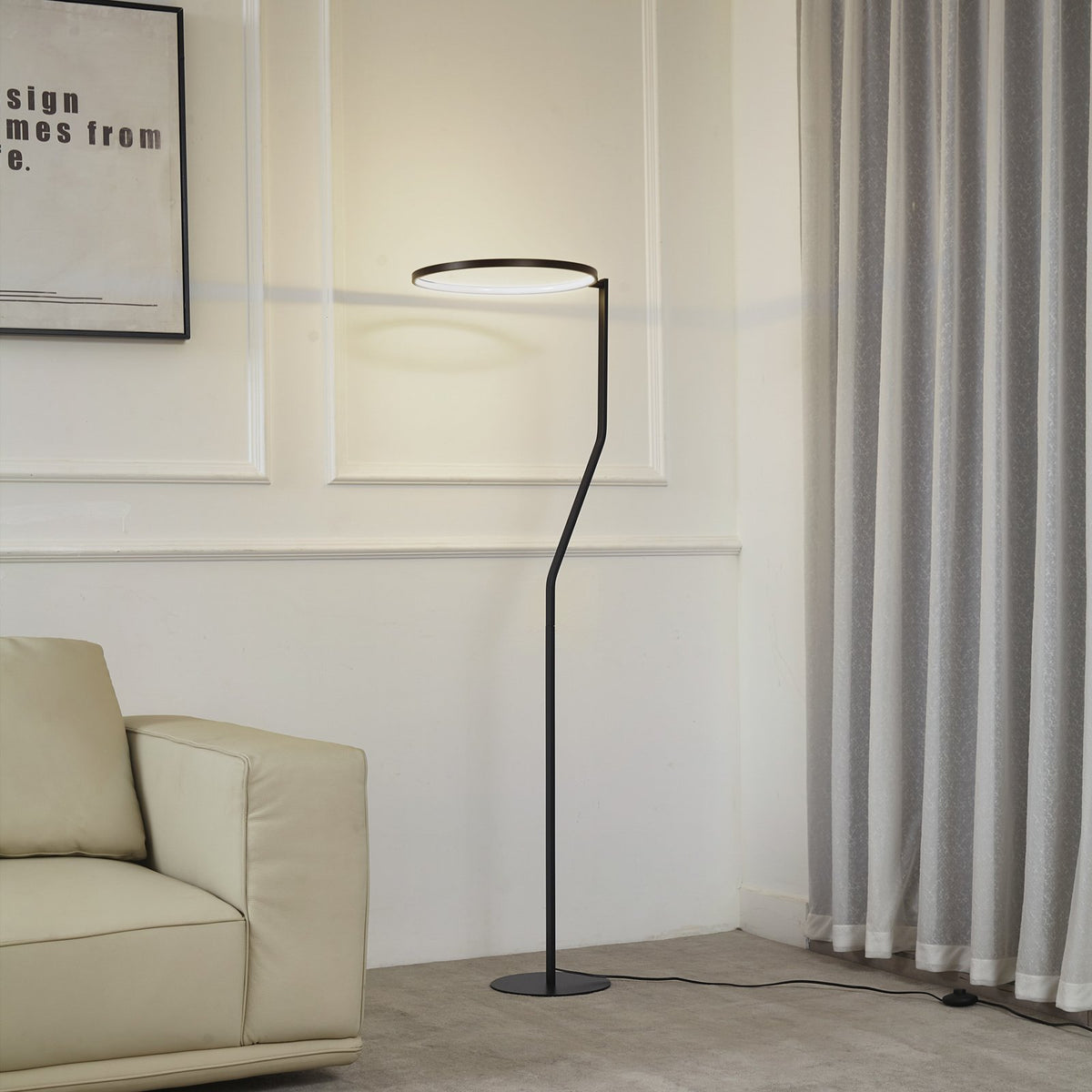 Lindby Stehlampe Stehleuchte LED Bogenlampe Rayon mattschwarz Metall Aluminium - 4251911794427