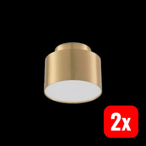 B-Ware Lindby Led Strahler Nivoria 11 X 8,8 Cm Goldfarben Alu Deckenlampe Lampe 2 Stück