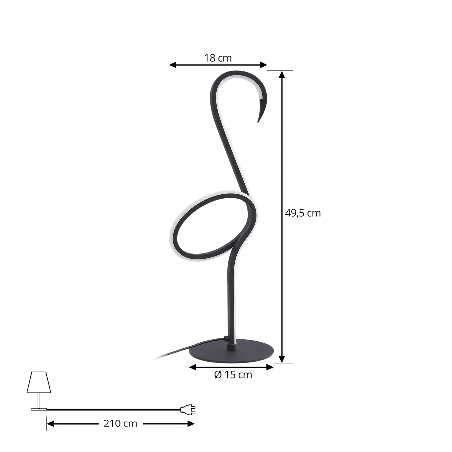 B-Ware Lindby Tischleuchte Schreibtischlampe Led Pajaro Schwarz Eisen Flamingo Dimmer - 4251911793901