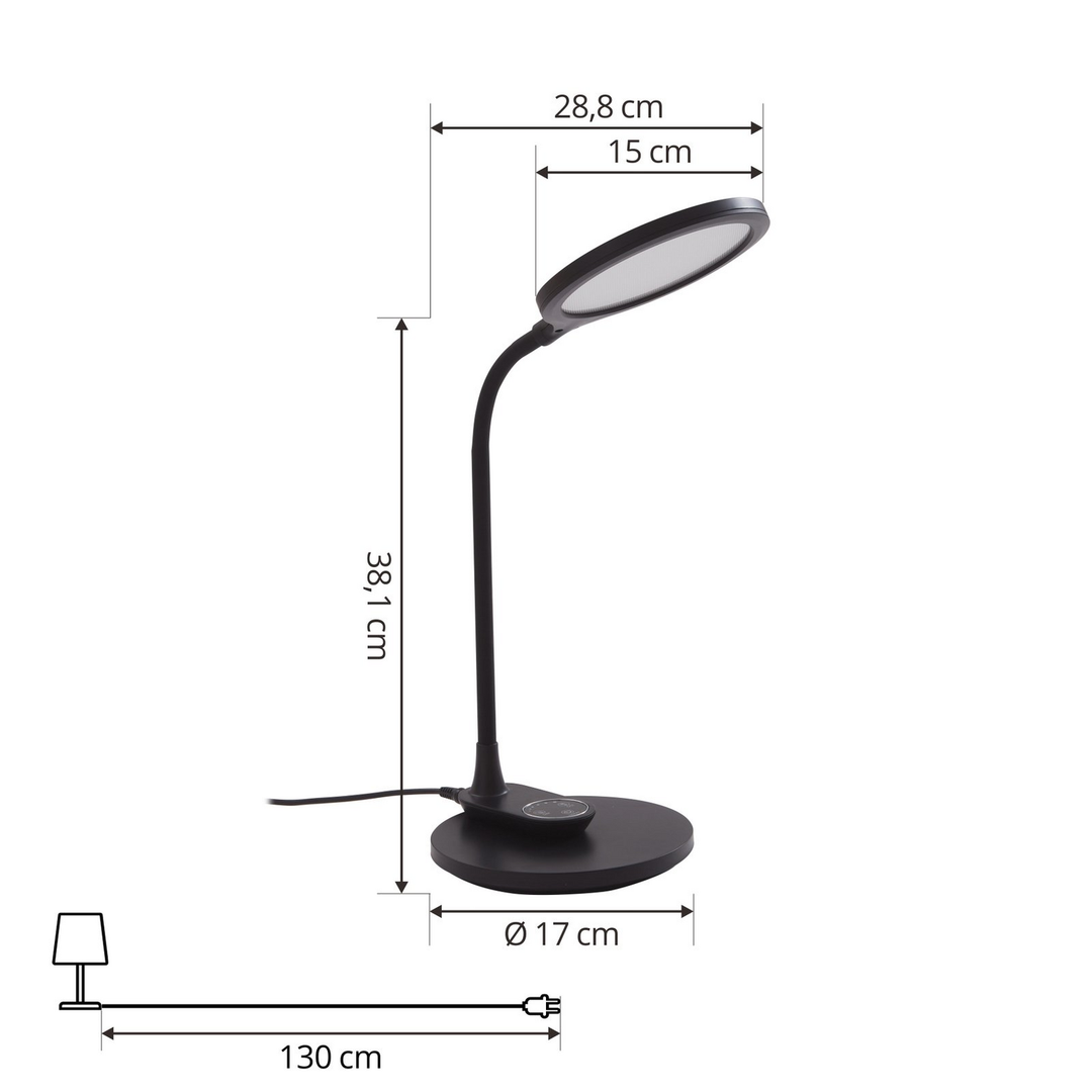 Lindby Led Tischleuchte Leuchte Lampe Valtaria Schwarz Cct Dimmbar Touchdimmer B-Ware