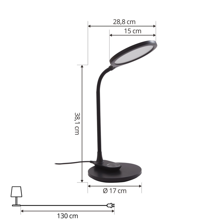 Lindby Led Tischleuchte Leuchte Lampe Valtaria Schwarz Cct Dimmbar Touchdimmer B-Ware