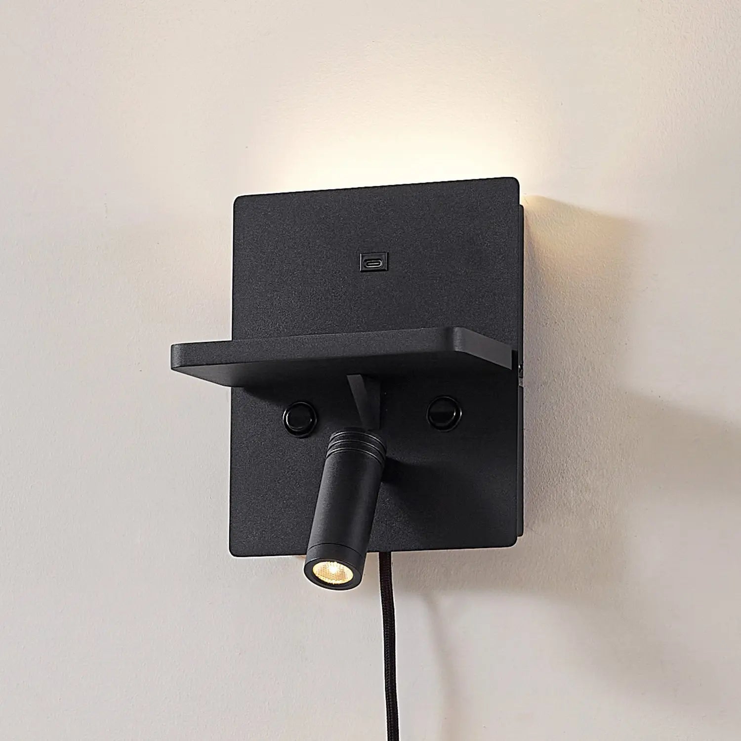 B-Ware Lindby Led Wandlampe Leuchte Auden Wandlampe Schwarz Stecker Ladestation