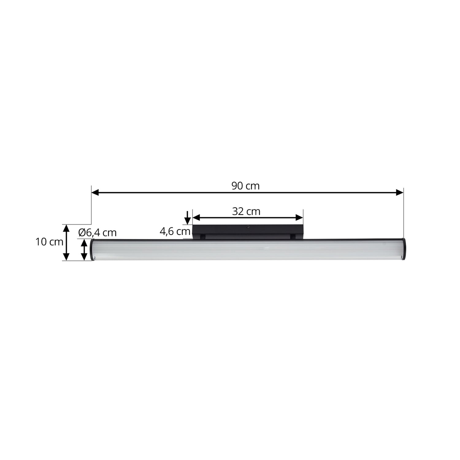 B-Ware Lindby Led Wandlampe Leuchte Kirka Led Licht Schwarz Metall Ip44 90cm Cct - 4251911795097
