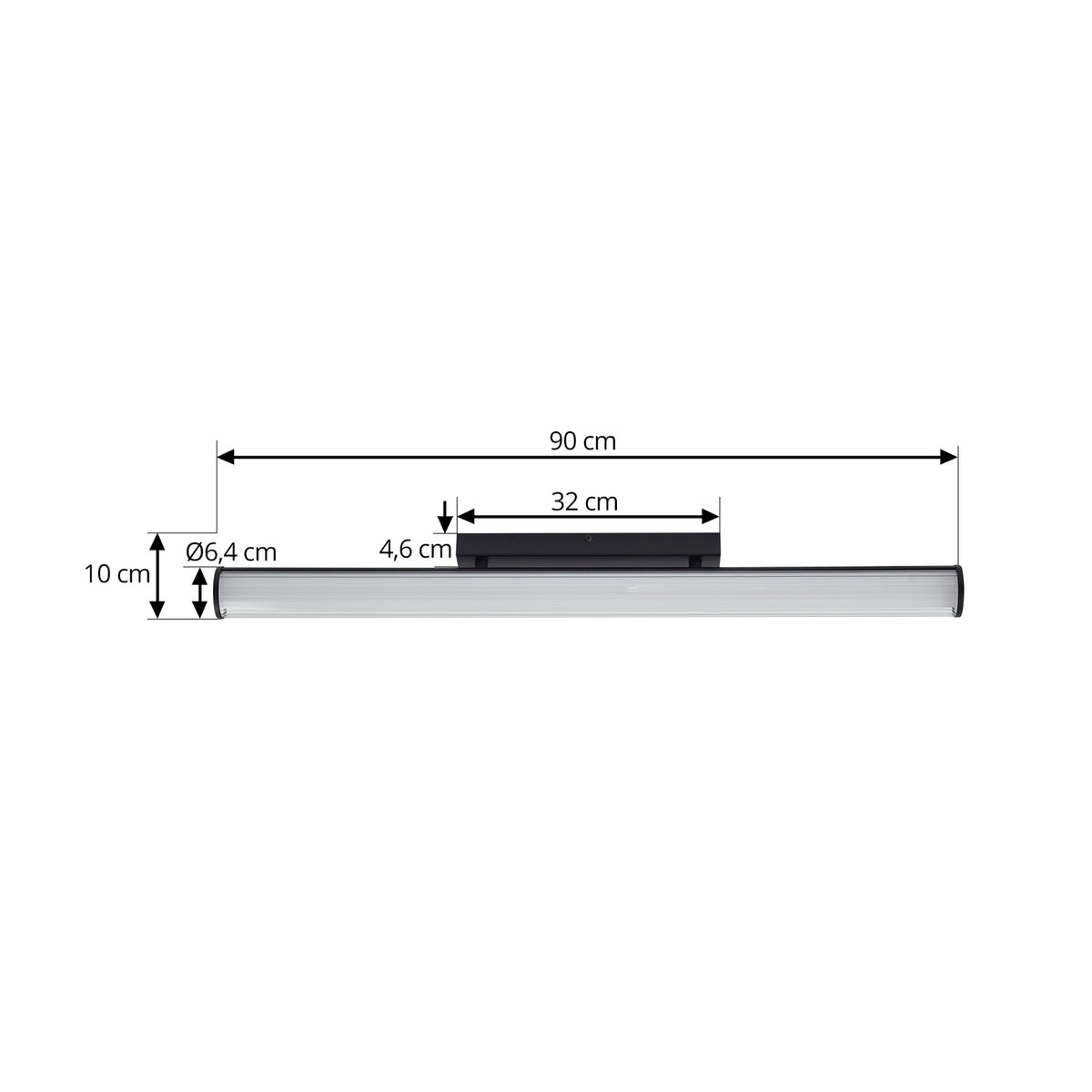 Wandleuchte Wandlampe Lindby LED Lampe schwarz Stahl IP44 Kirka CCT 90cm - 4251911795097