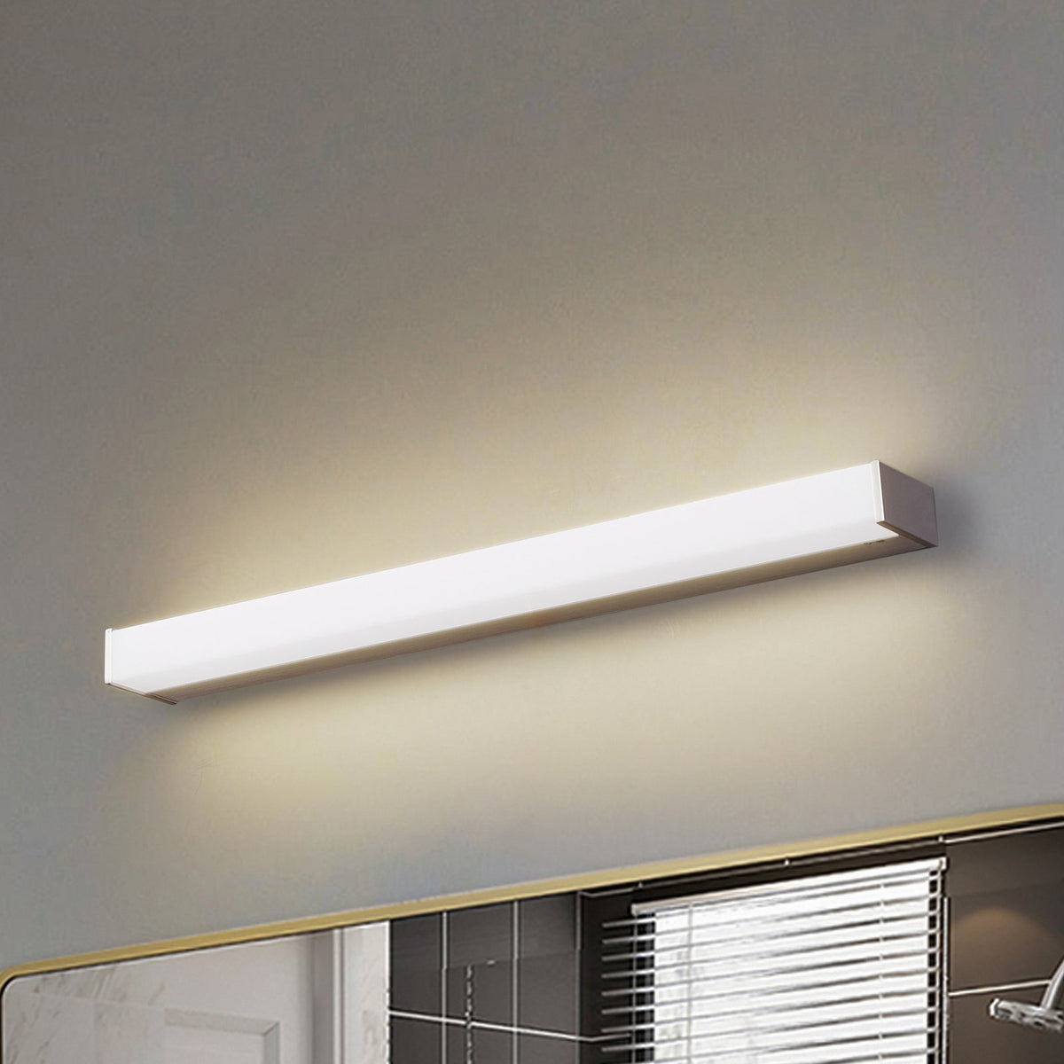 LED Wandlampe Wandleuchte Lindby Philippa Aluminium eckig alufarben 59 cm IP44 - 4251911795868