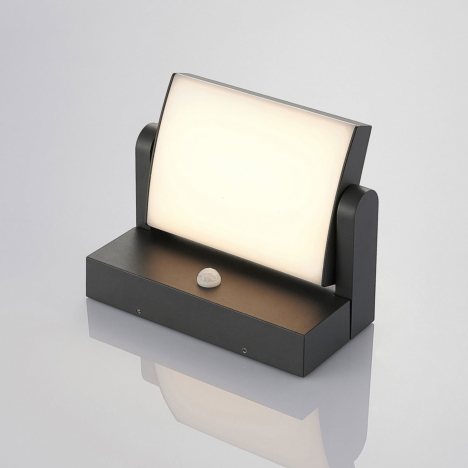 B-Ware Lindby  Led Außenwandleuchte Sherin Wandleuchte Außenlampe Mit Sensor Dunkelgrau