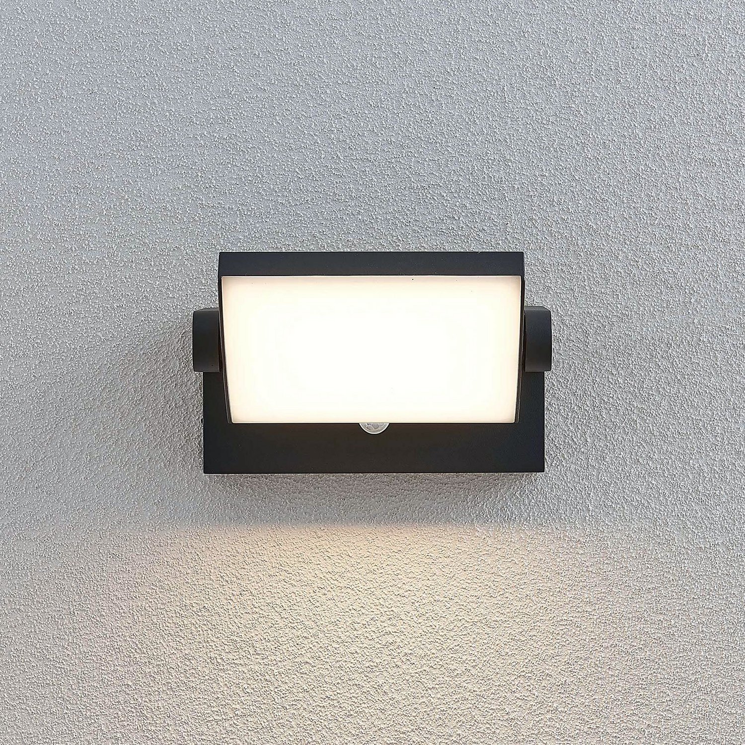 B-Ware Lindby  Led Außenwandleuchte Sherin Wandleuchte Außenlampe Mit Sensor Dunkelgrau
