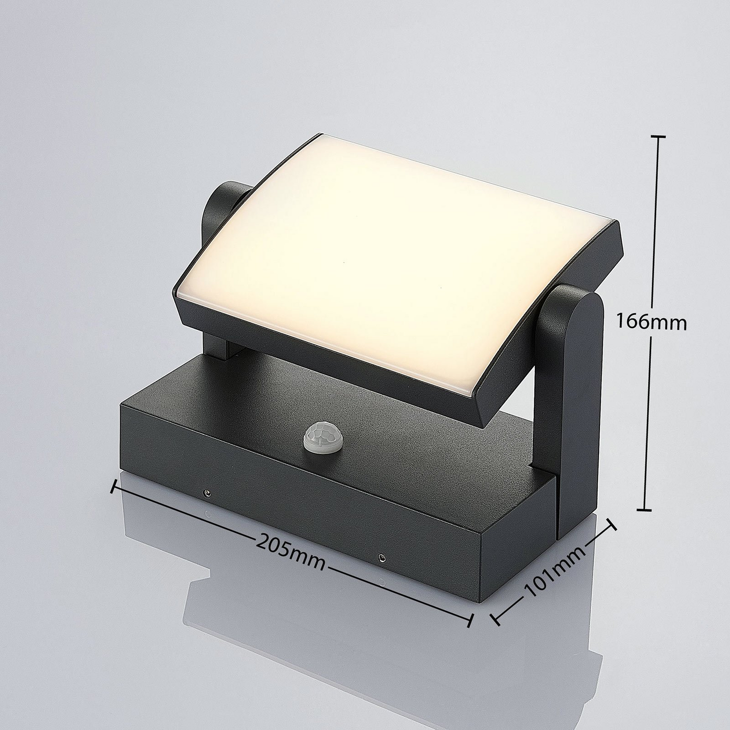 B-Ware Lindby  Led Außenwandleuchte Sherin Wandleuchte Außenlampe Mit Sensor Dunkelgrau
