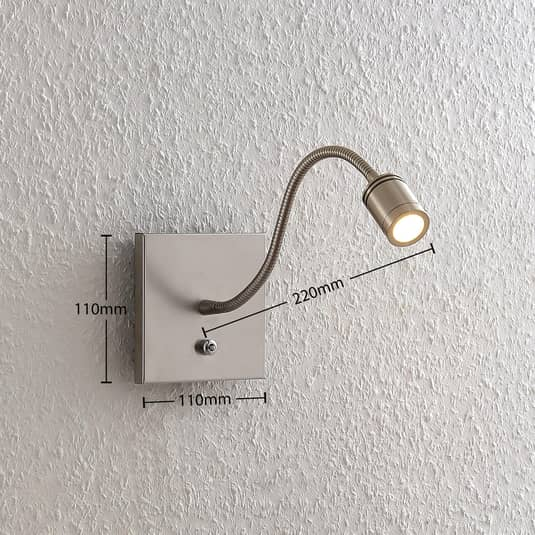 B-Ware Lindby Wandleuchte Wandlampe Led Nickelfarben Flexarm Beleuchtung Eisen