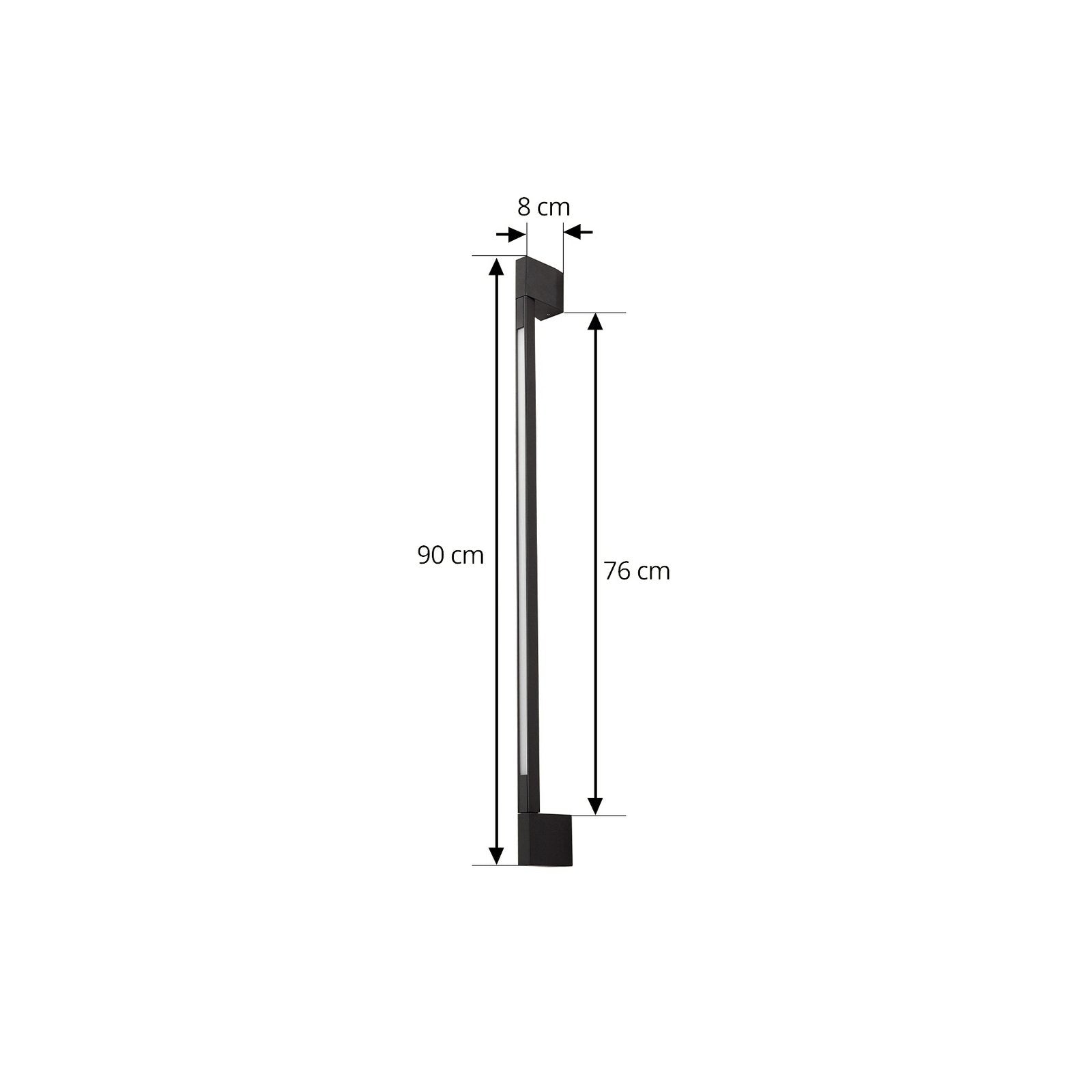 Lindby LED Wandleuchte Leuchte Neano schwarz Metall IP54 90cm Innenbeleuchtung - 4251911797770