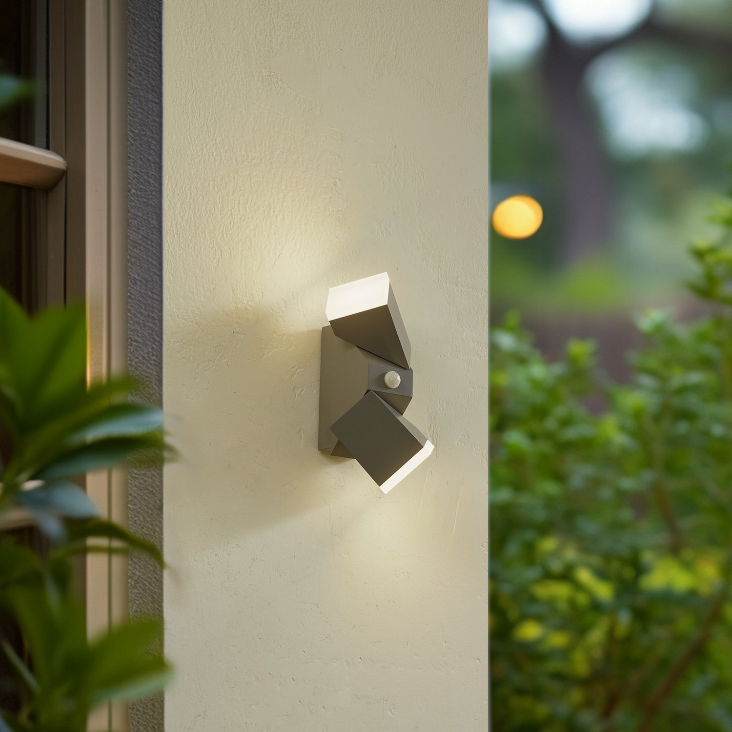 B-Ware Lindby Wandleuchte Wandlampe Led Sensor Außenleuchte Grau Bewegungssensor Ip54
