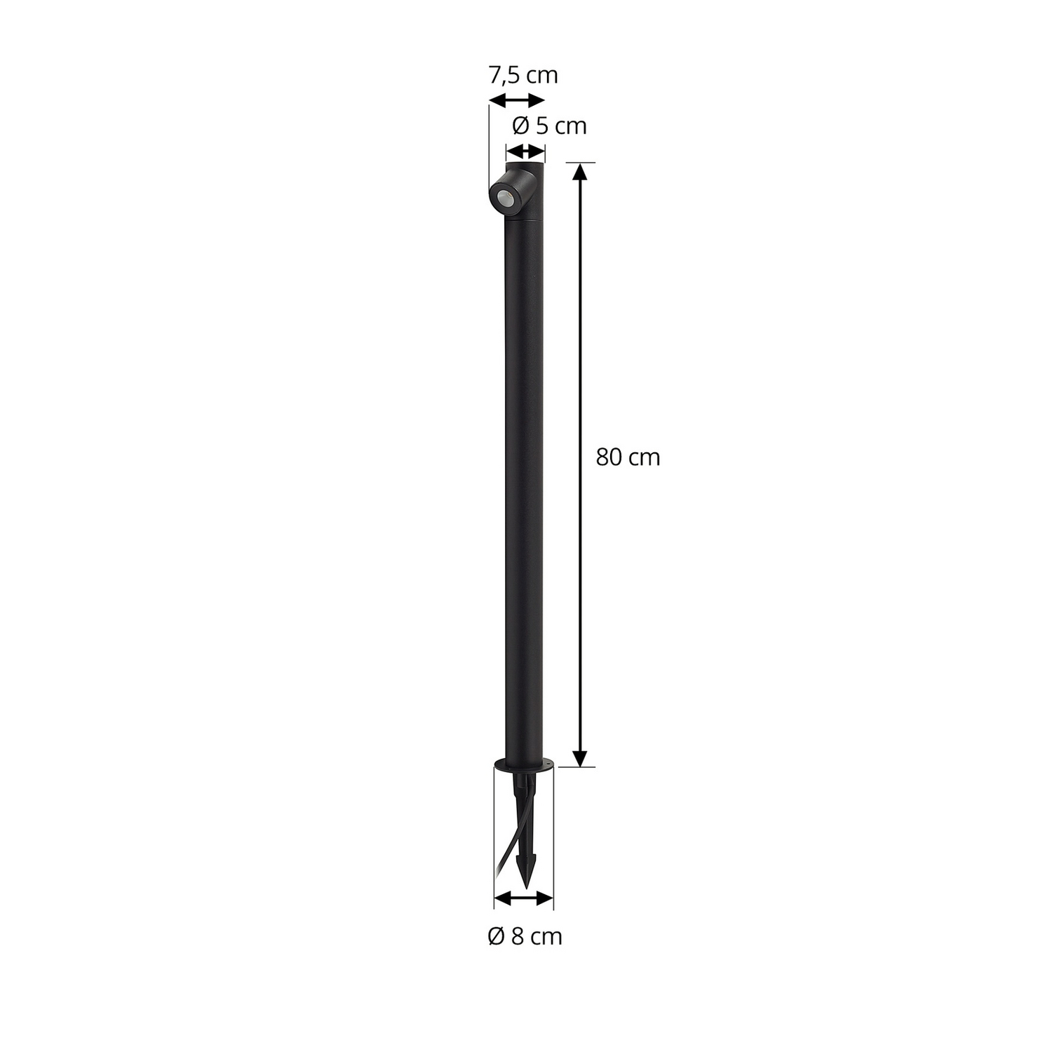 B-Ware Lindby Led Wegeleuchte Gartenleuchte Luzian Außenleuchte 80 Cm Schwarz Erdspieß