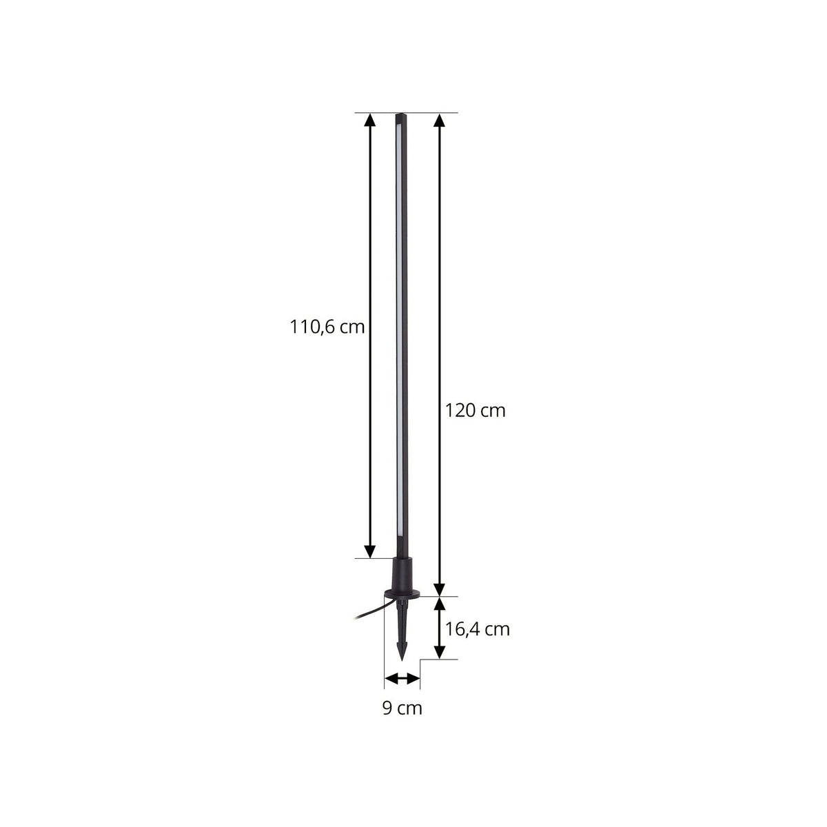 Lindby Wegeleuchte Gartenleuchte Neano LED Pollerleuchte schwarz 120cm IP65 - 4251911797824