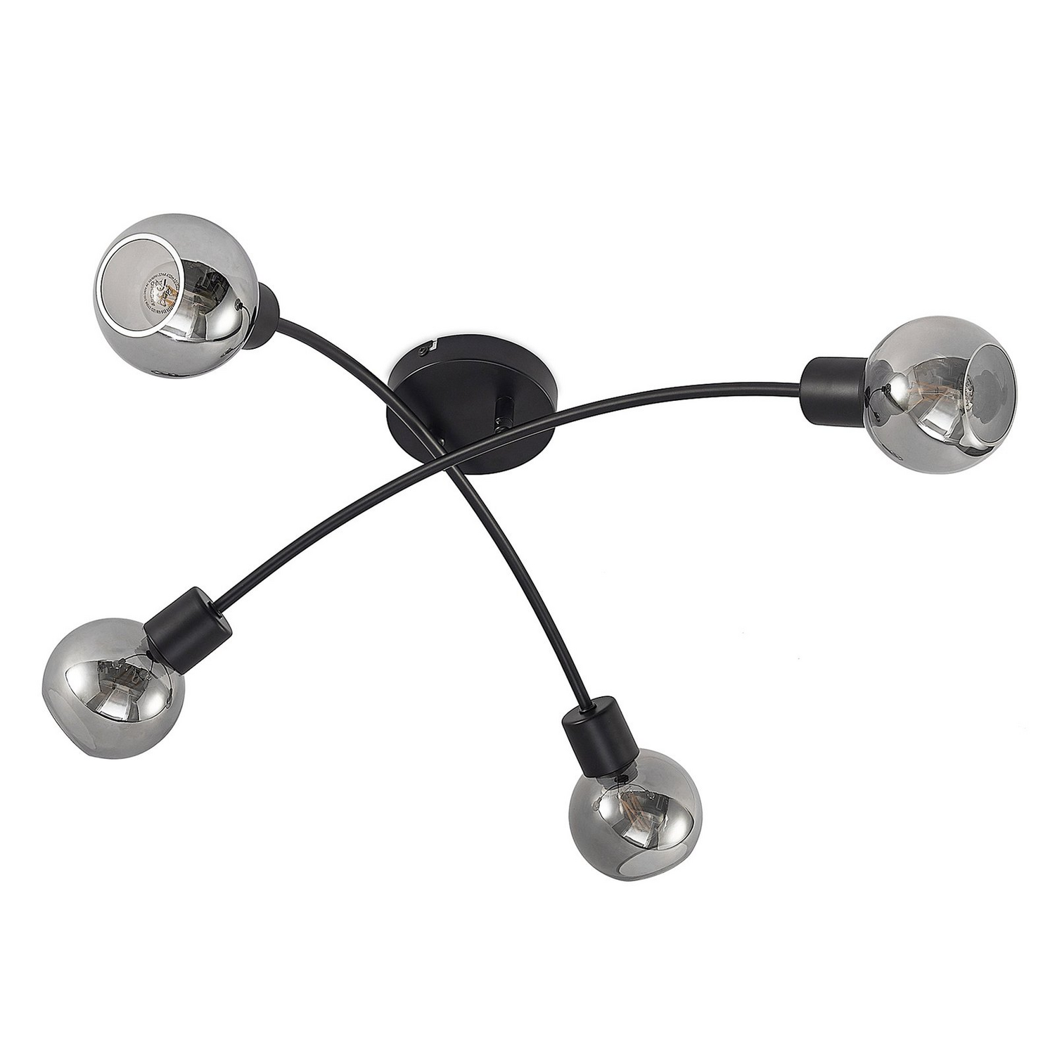 B-Ware Lindby Lioma Deckenleuchte Hängeleuchte Deckenlampe Lampe 4 Flammig E14 Schwarz