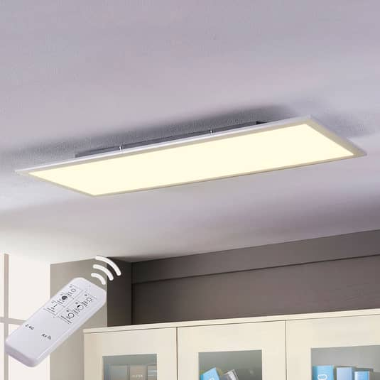 B-Ware Lindby Led Panel Deckenleuchte Weiß Silber Cct Dimmbar 120x30 Cm Siehe Text - 12753289585305