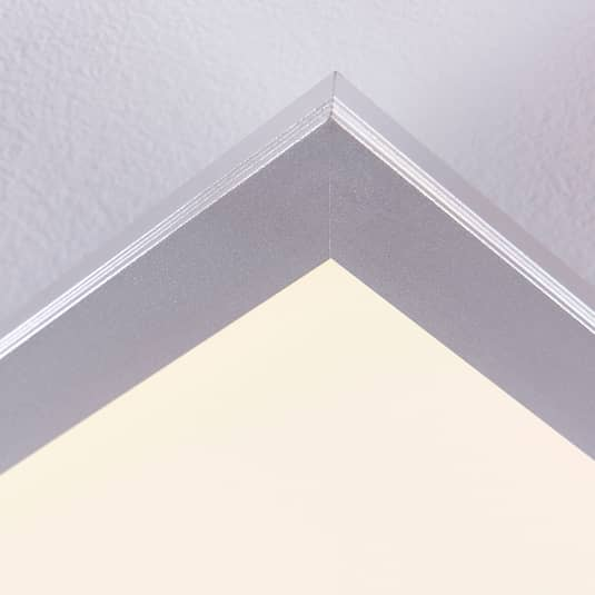 B-Ware Lindby Led Panel Deckenleuchte Fernbedienung Weiß Silber Cct Dimmbar 120x30 Cm