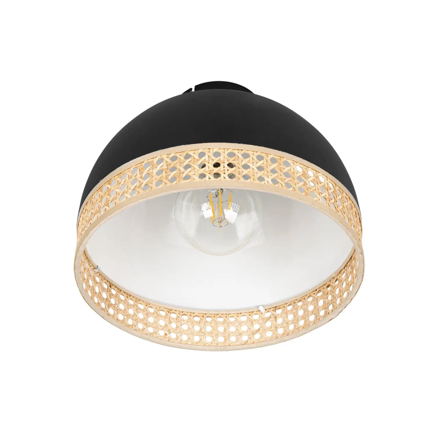 B-Ware Lindby Lonnaris Deckenlampe Lampe Rattanleuchte Schwarz Braun Rattan Eisen E27 - 4251911760354