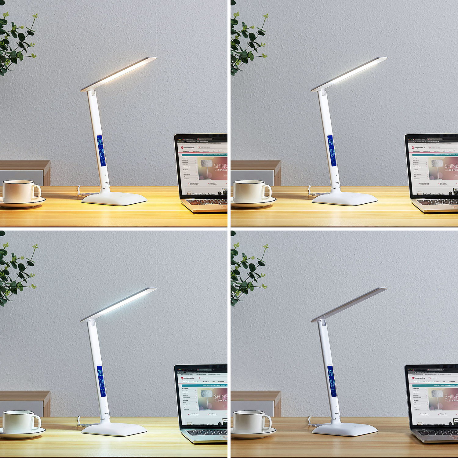 B-Ware Lindby Ludmilla Led Tischlampe Display Schreibtischlampe Bürotischleuchte Weiß - 4251096559361