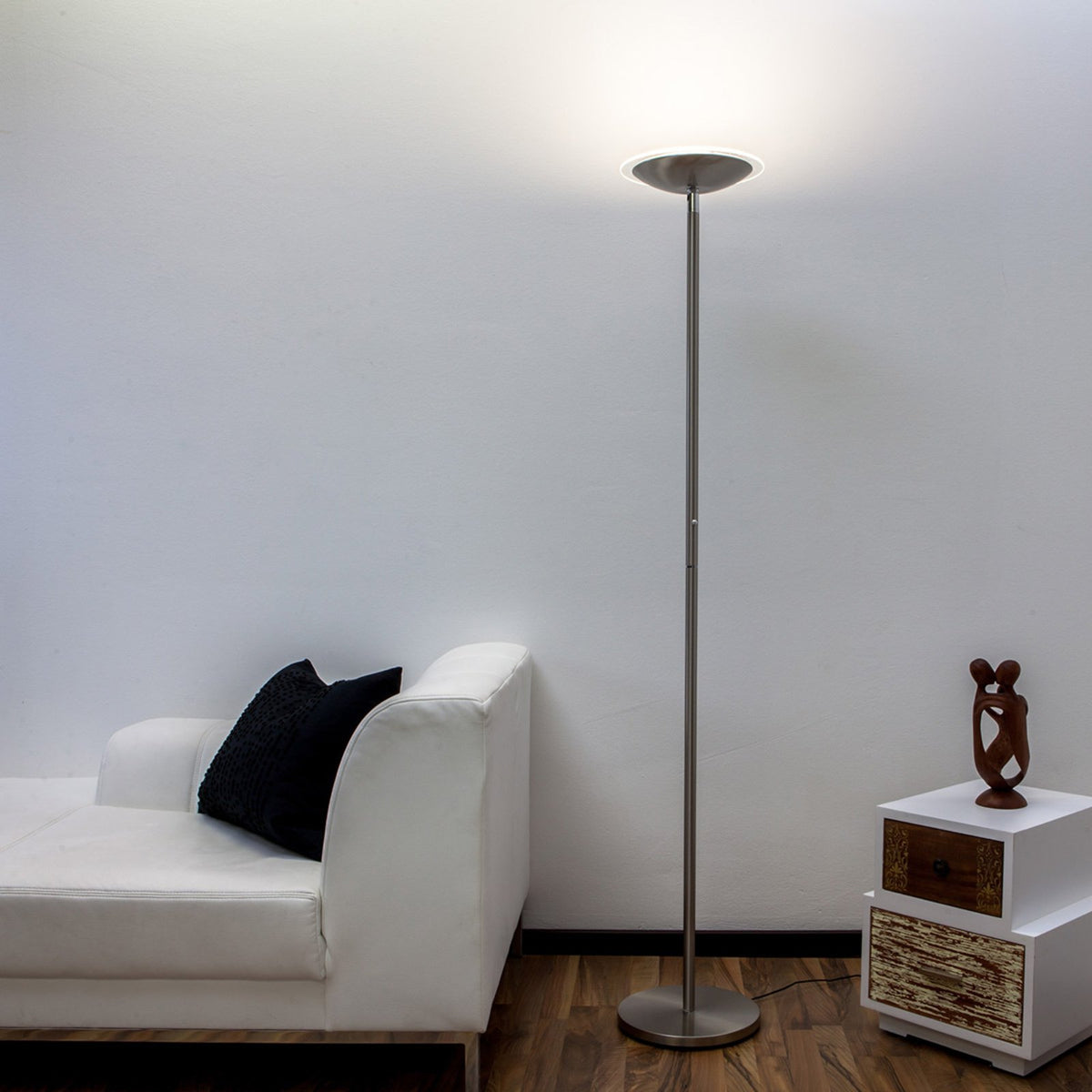 Lindby Stehlampe Stehleuchte LED Malea nickelfarben dimmbar Lichtspender Touc131 - 6291105709620