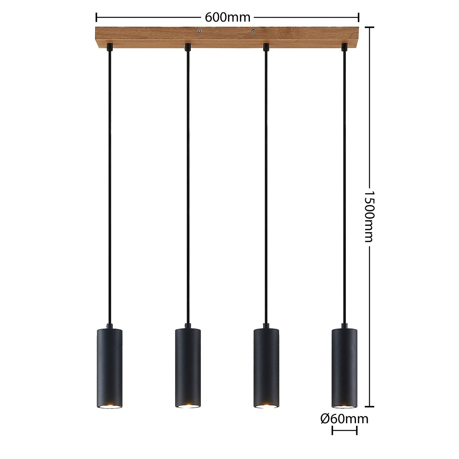 Lindby Maniva Pendelleuchte Deckenlampe Hängeleuchte Lampe Leuchte GU10 Holz - 4251911711738