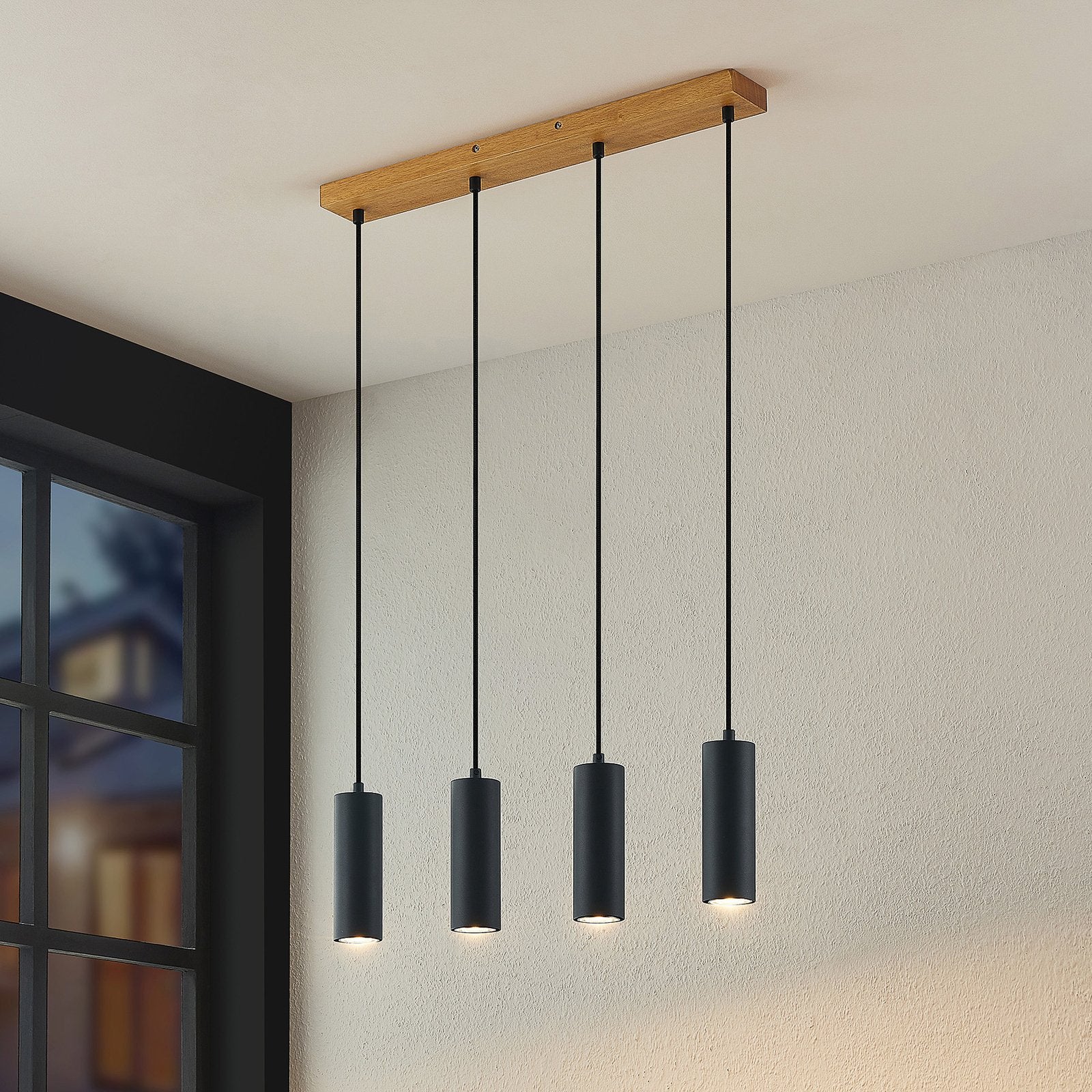 Lindby Maniva Pendelleuchte Deckenlampe Hängeleuchte Lampe Leuchte GU10 Holz - 4251911711738