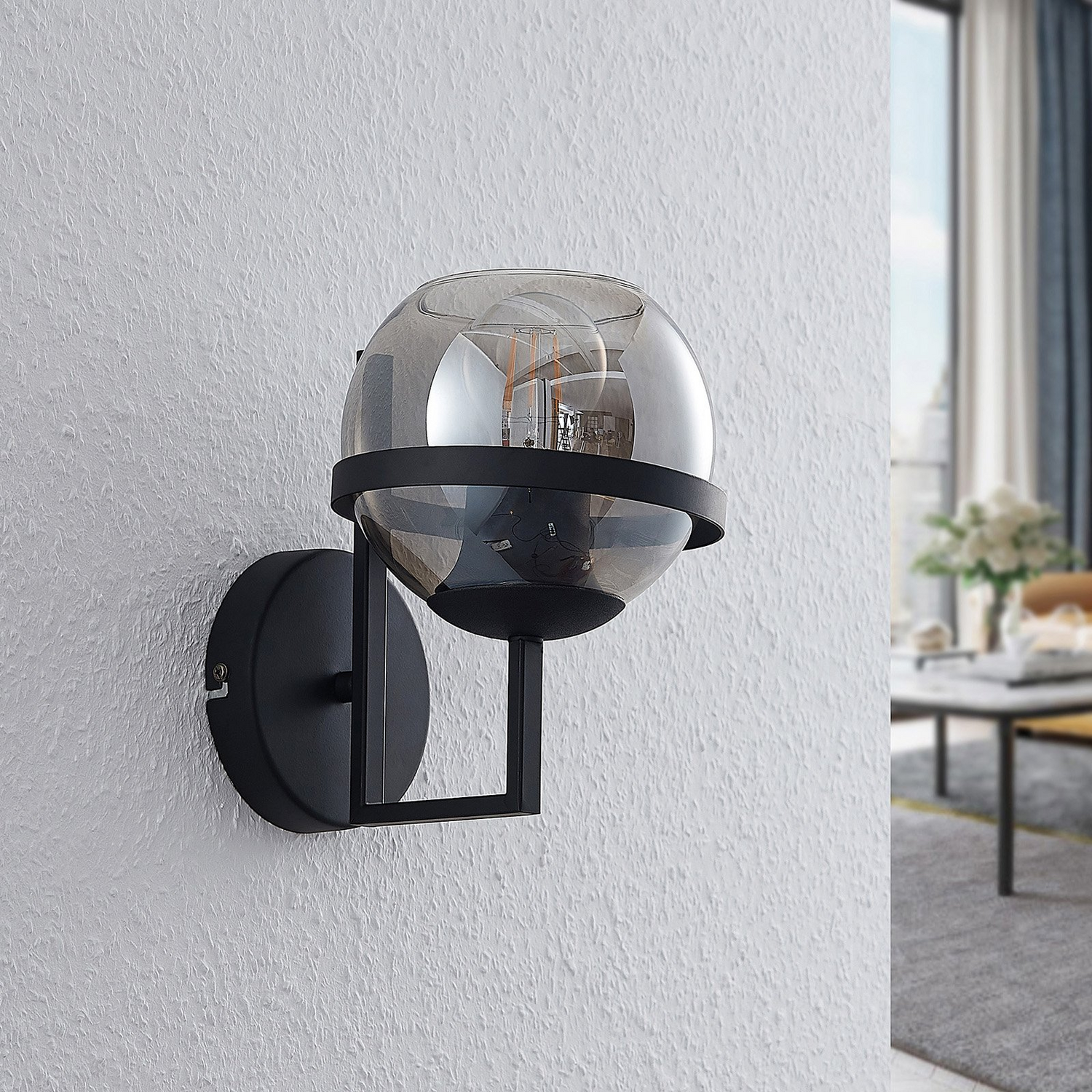 B-Ware Lindby Marinka Wandleuchte Wandlampe Flurleuchte Lampe Leuchte E27 Rauchglas - 4251096569940