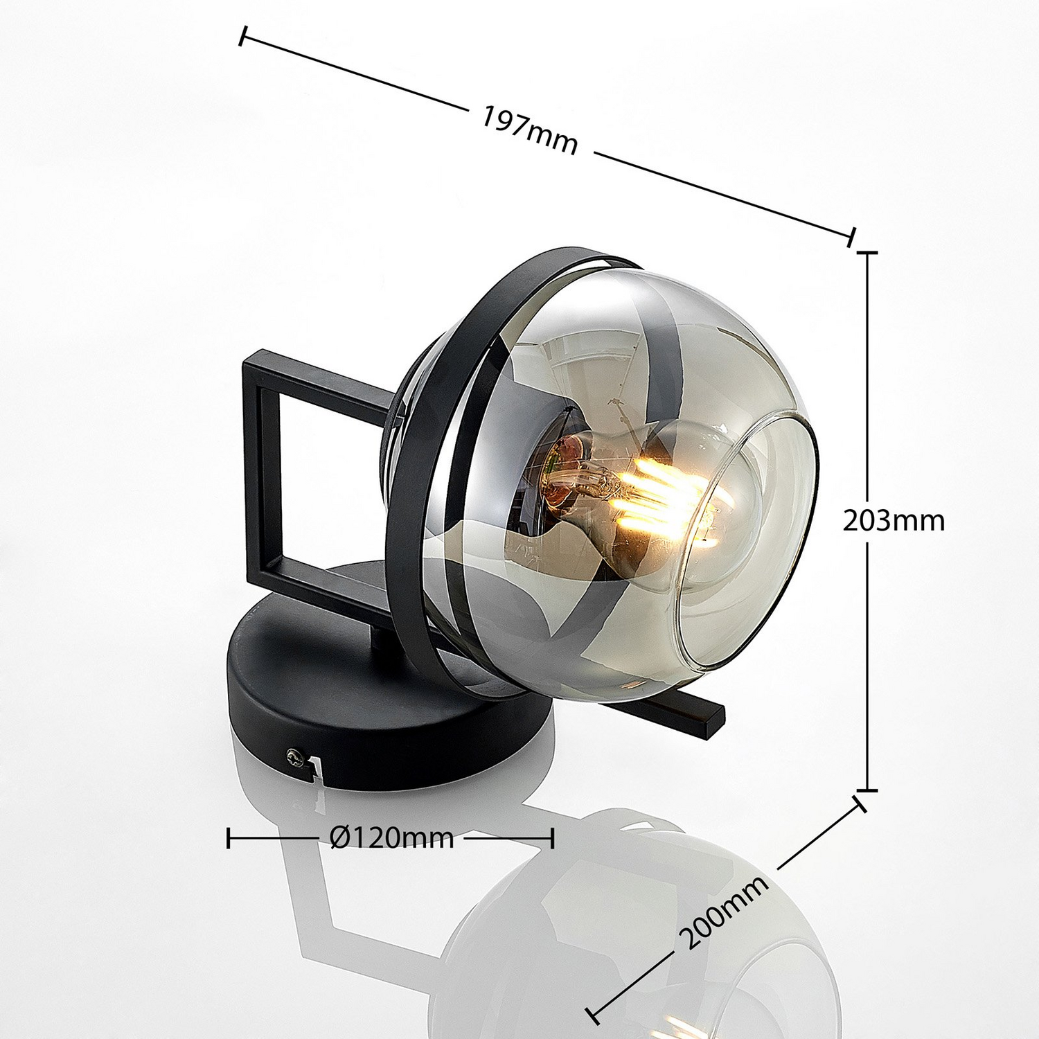 B-Ware Lindby Marinka Wandleuchte Wandlampe Flurleuchte Lampe Leuchte E27 Rauchglas - 4251096569940