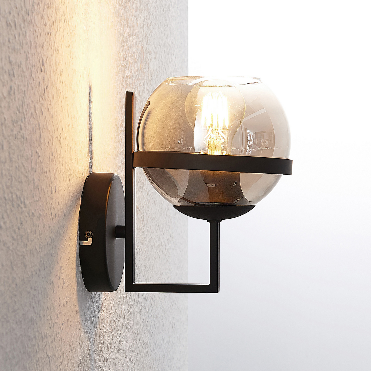 B-Ware Lindby Marinka Wandleuchte Wandlampe Flurleuchte Lampe Leuchte E27 Rauchglas - 4251096569940