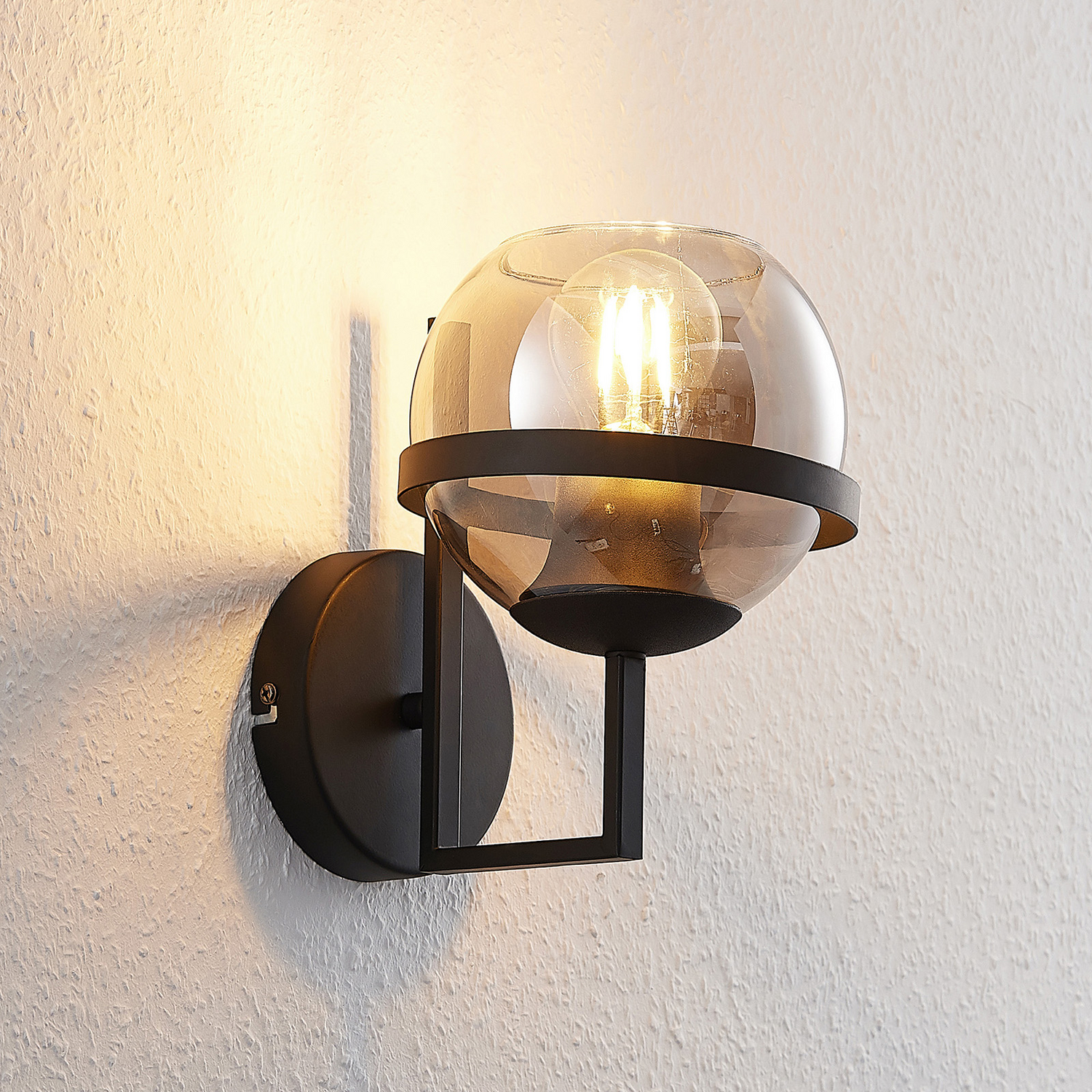B-Ware Lindby Marinka Wandleuchte Wandlampe Flurleuchte Lampe Leuchte E27 Rauchglas - 4251096569940