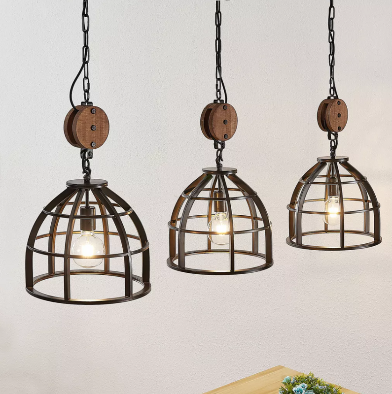 B-Ware Lindby Maximilia Käfig Pendelleuchte Pendelleuchte Hängeleuchte Lampe Dreiflammi - 4251096565812