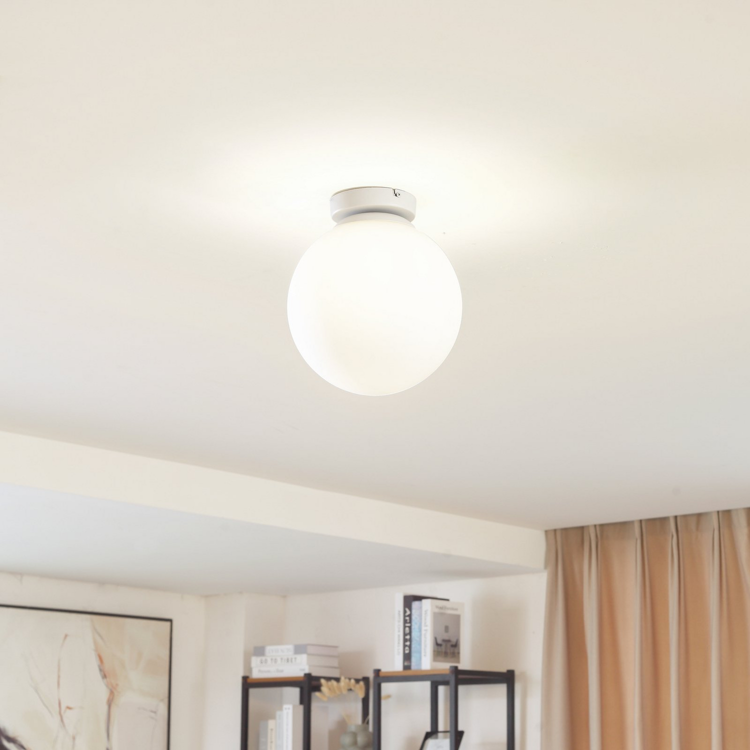 B-Ware Lindby Meriala Deckenlampe Deckenlampe Lampe Leuchte Glaslampe Weiß ø 25cm E27 - 4251096585995