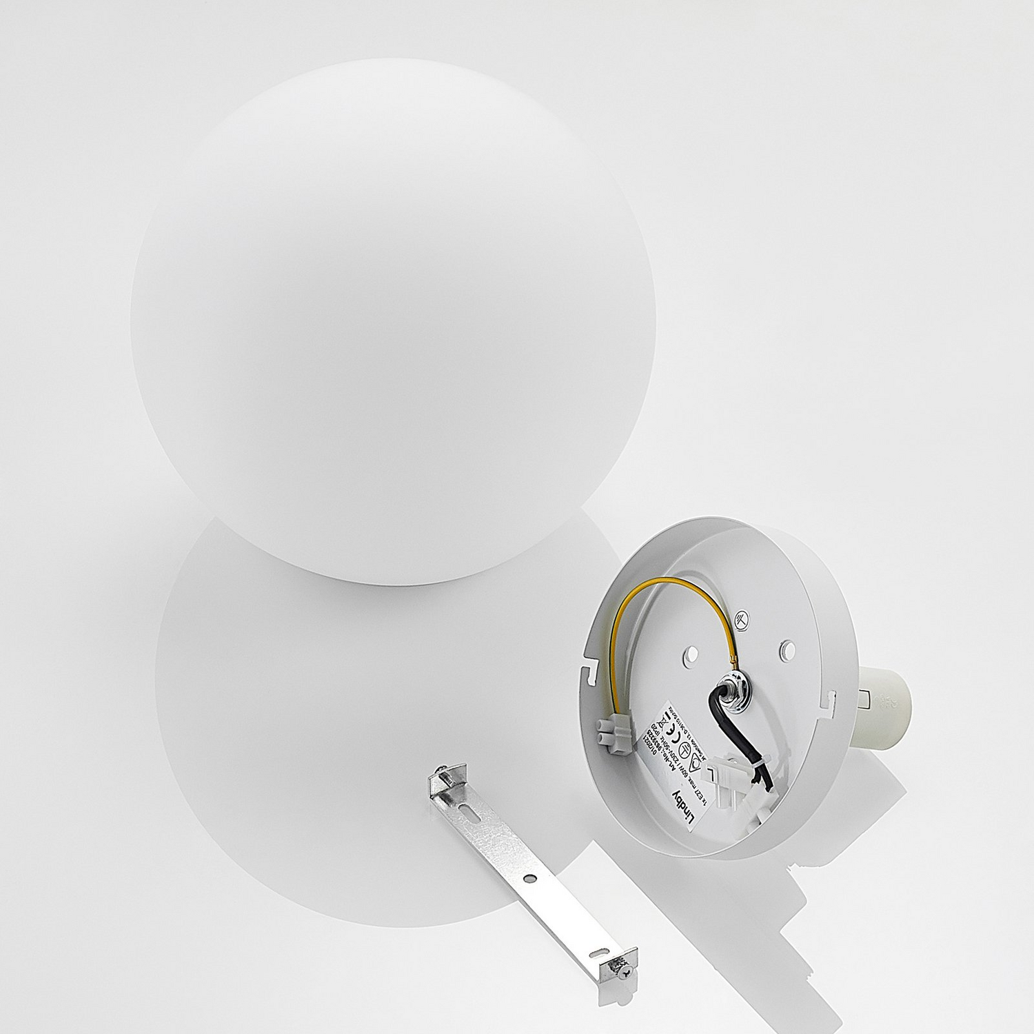 Lindby Meriala Deckenlampe Deckenlampe Lampe Leuchte Glaslampe Weiß ø 25cm E27 B-Ware - 4251096585995