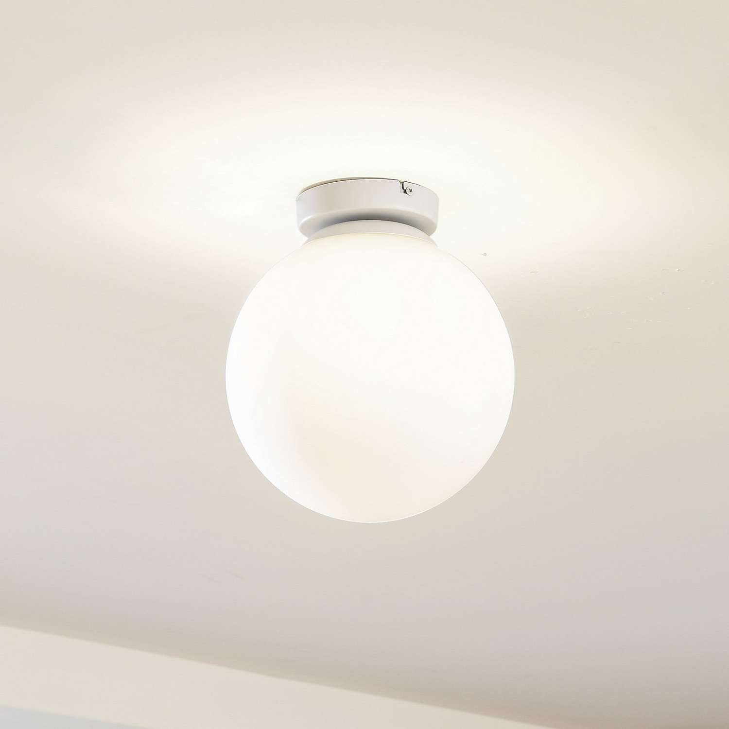 Lindby Meriala Deckenlampe Deckenlampe Lampe Leuchte Glaslampe Weiß ø 25cm E27 B-Ware - 4251096585995