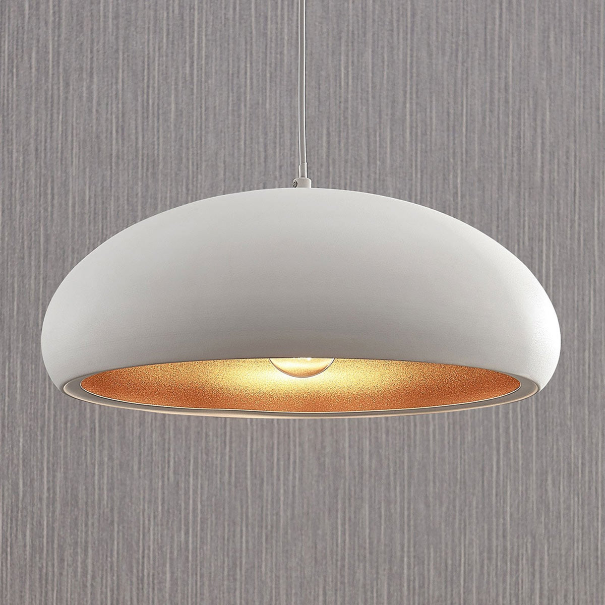 Lindby Metall-Pendelleuchte Gerwina Hängeleuchte Deckenlampe Lampe weiß-gold - 4251096560640