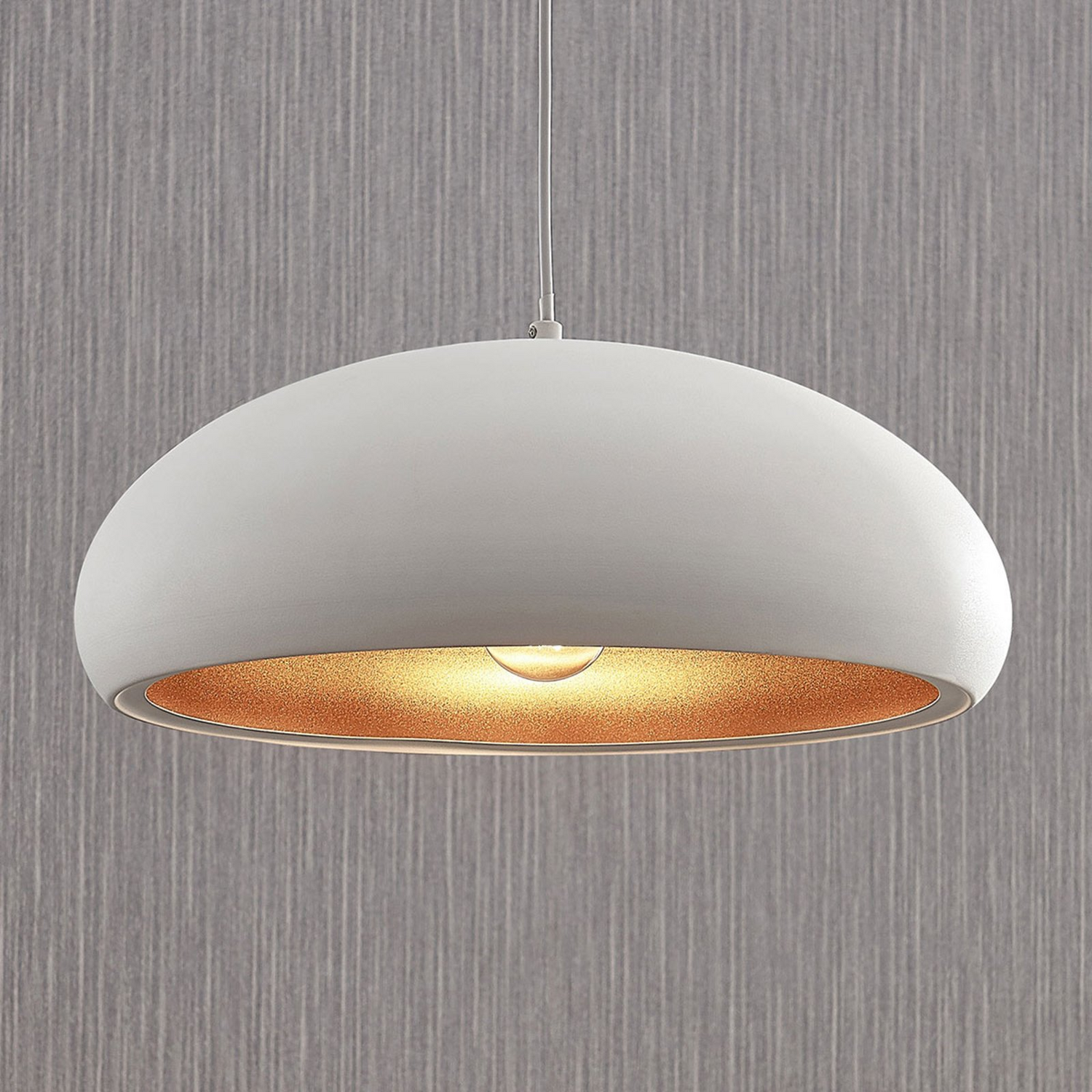 B-Ware Lindby Metall Pendelleuchte Gerwina Hängeleuchte Deckenlampe Lampe Weiß Gold