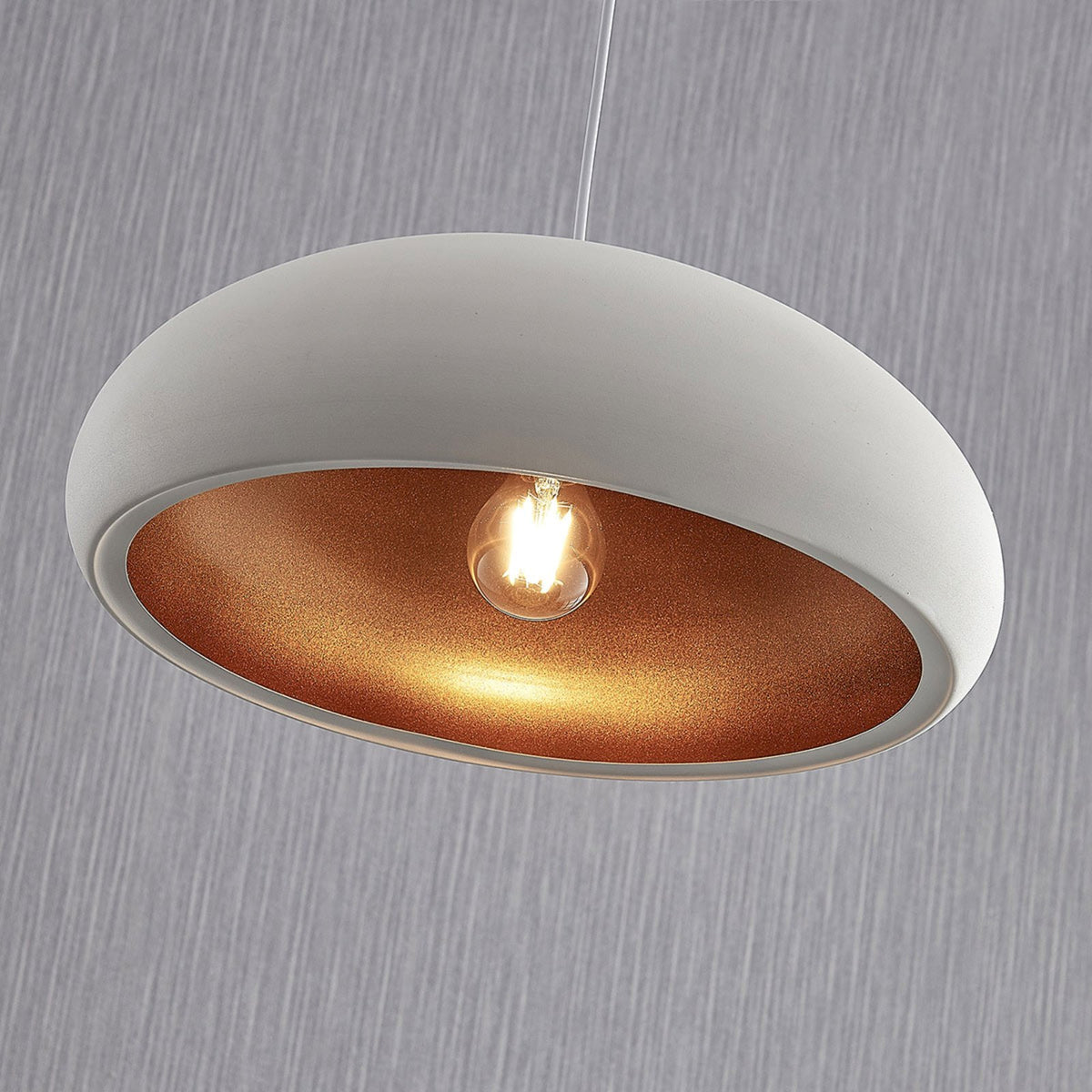 Lindby Metall-Pendelleuchte Gerwina Hängeleuchte Deckenlampe Lampe weiß-gold - 4251096560640