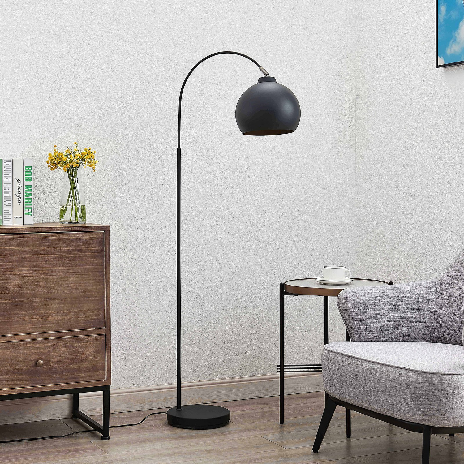 B-Ware Lindby Minali Stehleuchte Standleuchte Stehlampe Lampe E27 1 Flmg Metall Schw23