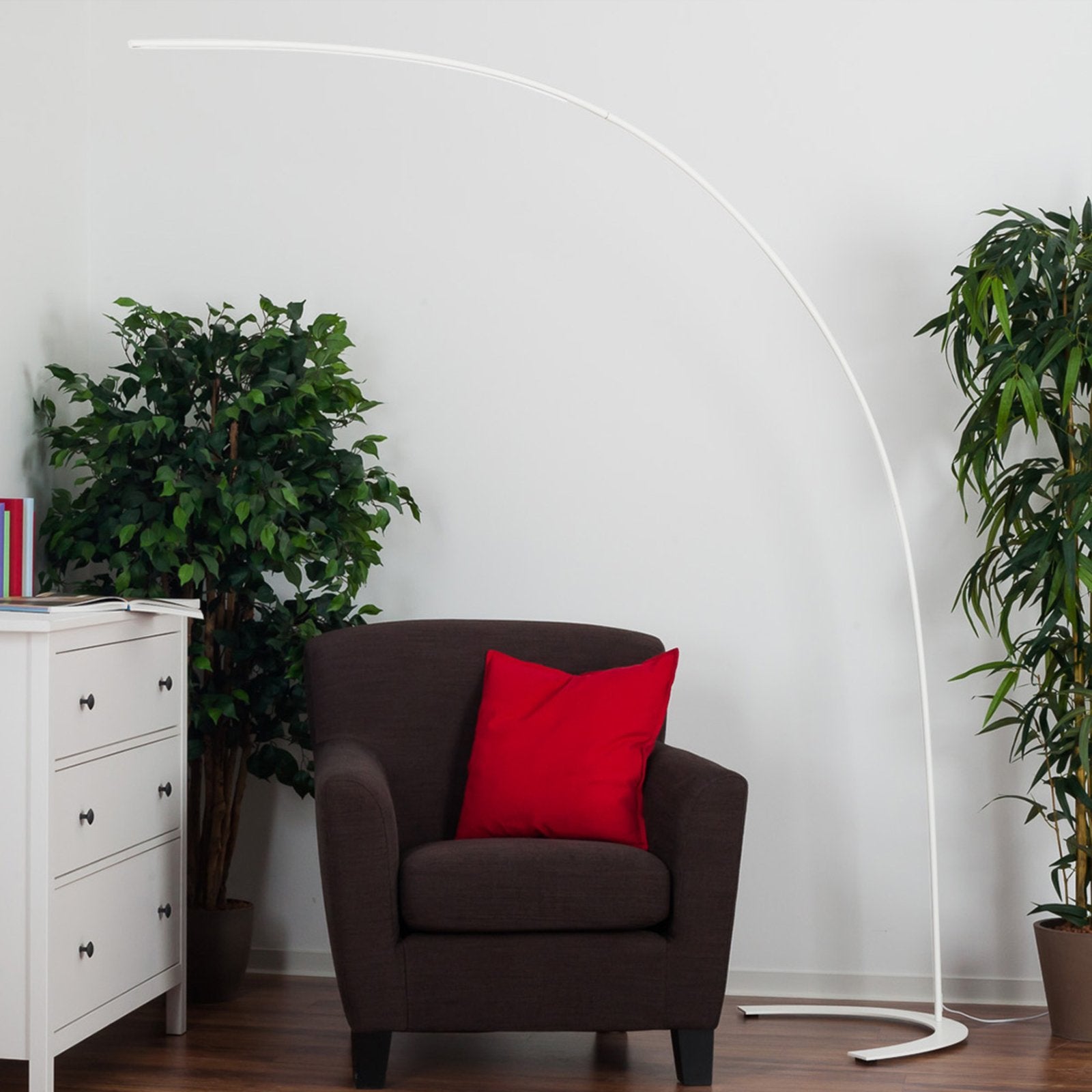 Bogenstehleuchte Standlampe Lindby LED Leuchte Danua weiß Metall Wohnzimmerlampe - 4251096501872