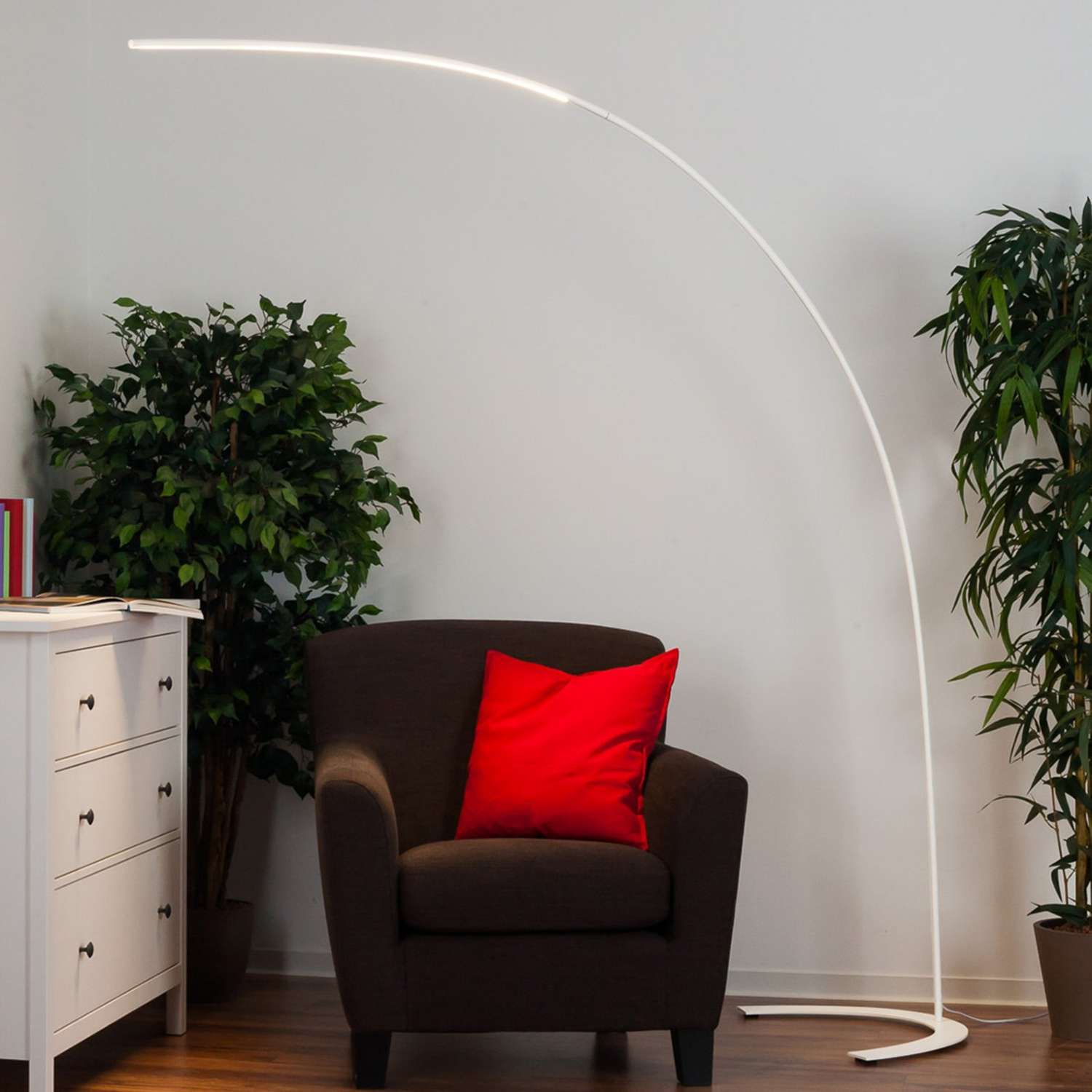 B-Ware Bogenstehleuchte Standlampe Lindby Led Leuchte Danua Weiß Metall Wohnzimmerla831